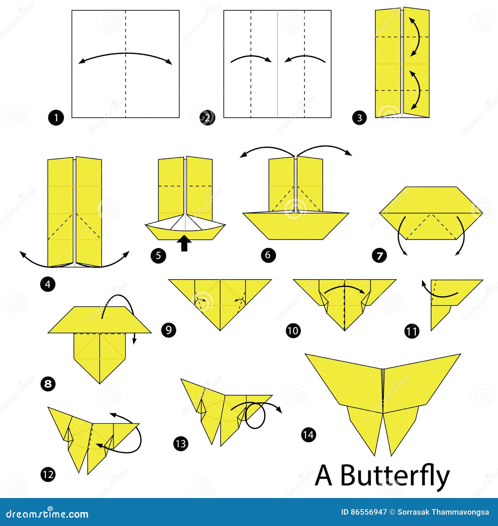 Step By Step Instructions How To Make Origami A Butterfly