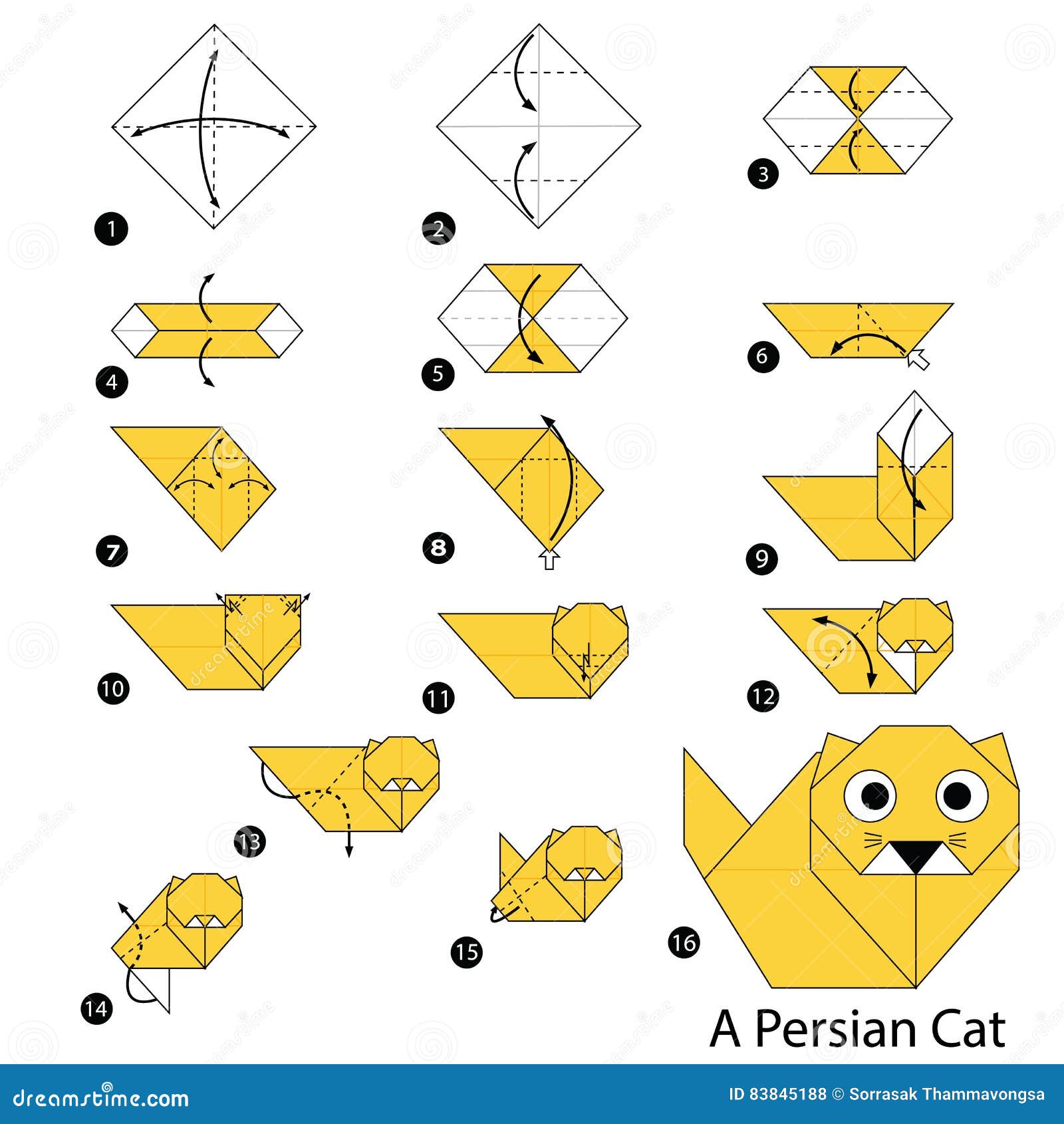 How To Make An Origami Cat Easy Step By Step