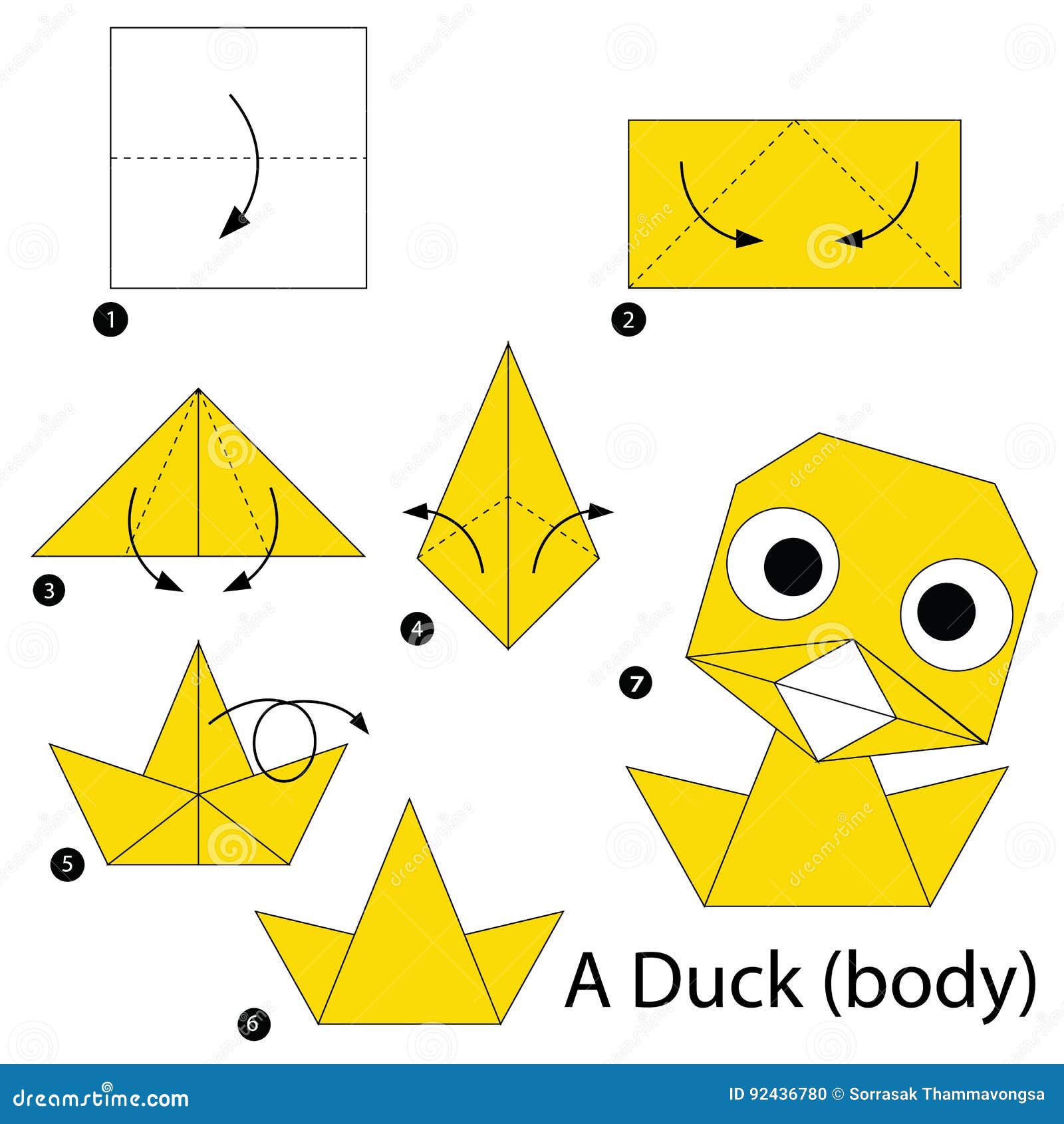 How to make a paper duck  Easy origami duck 