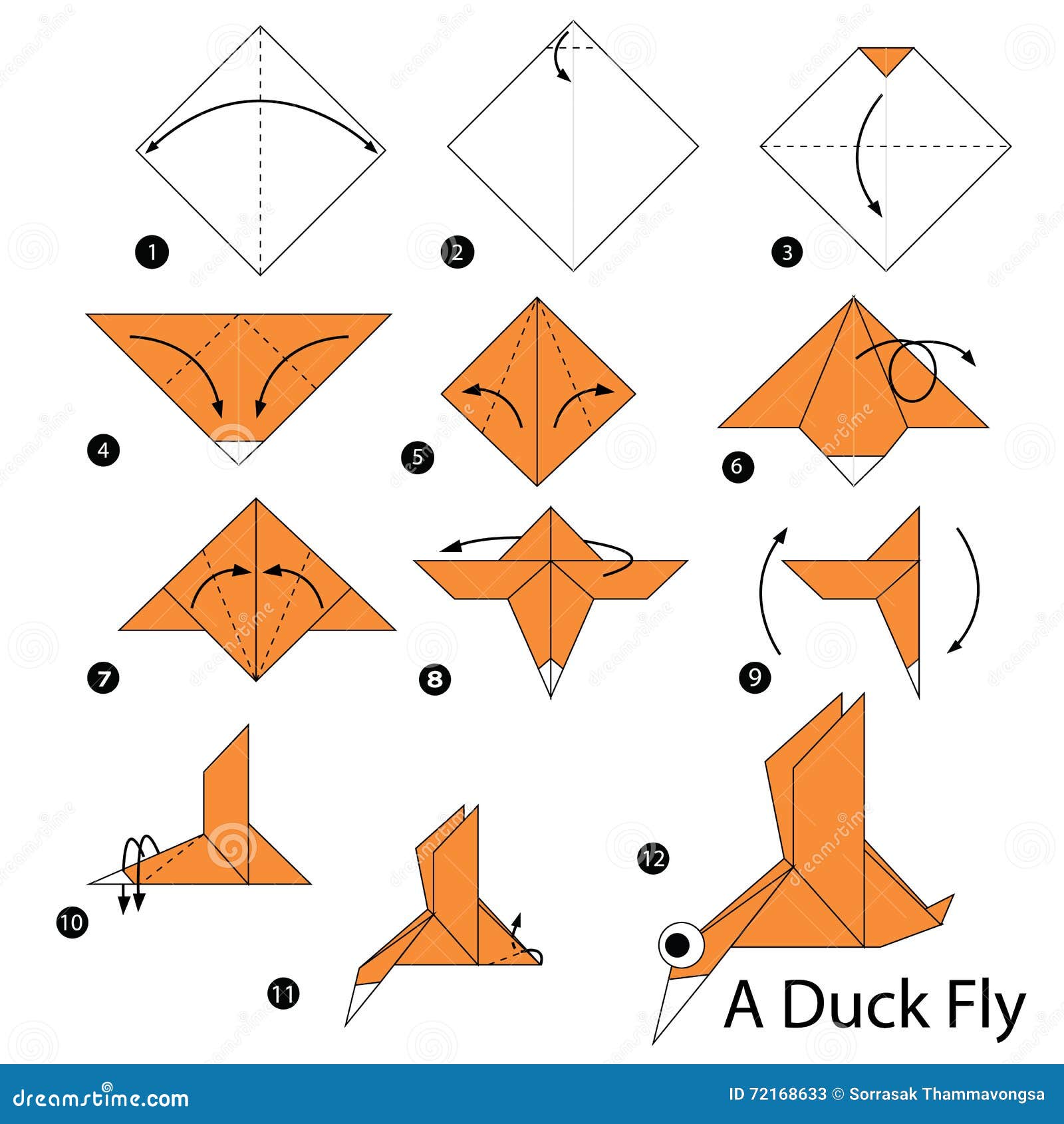 How to make a paper duck  Easy origami duck 