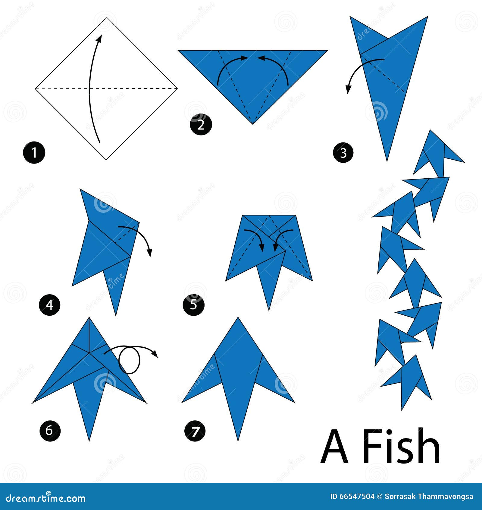Step by Step Instructions How To Make Origami Fish. Stock Vector -  Illustration of paper, symbol: 66547504
