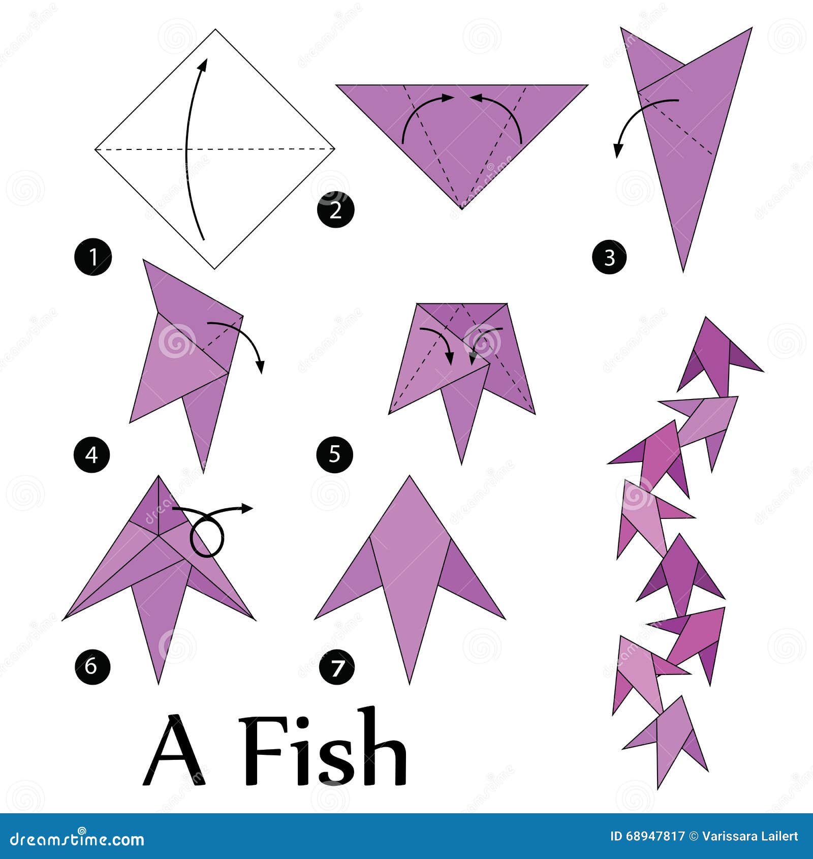 Step By Step Instructions How To Make Origami A Fish Stock