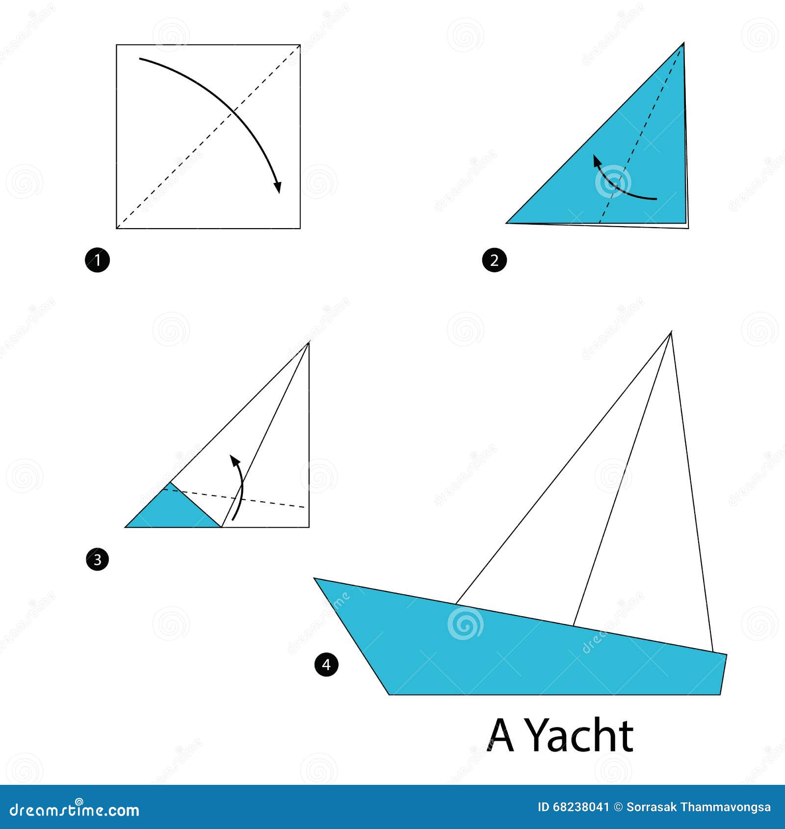 Step By Step Instructions How To Make Origami A Yacht