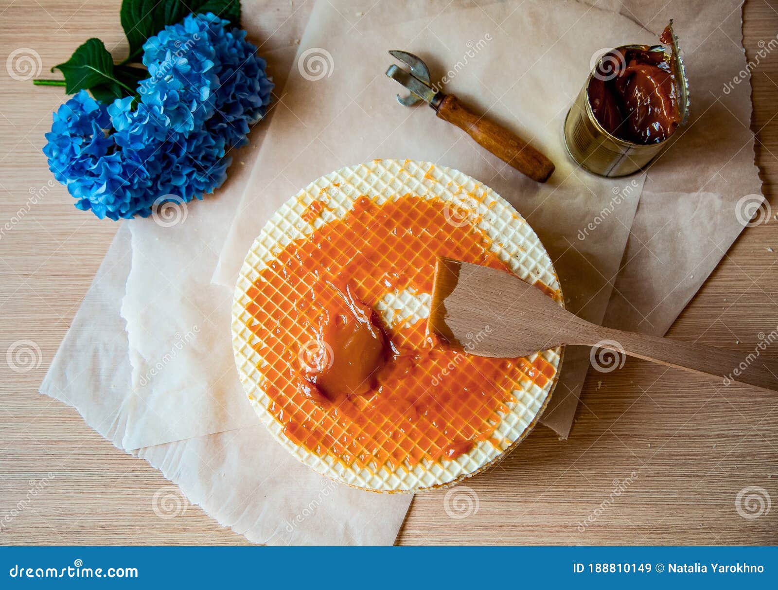 Step by Step, Making a Waffle Cake, with Condensed Milk, and Decorating