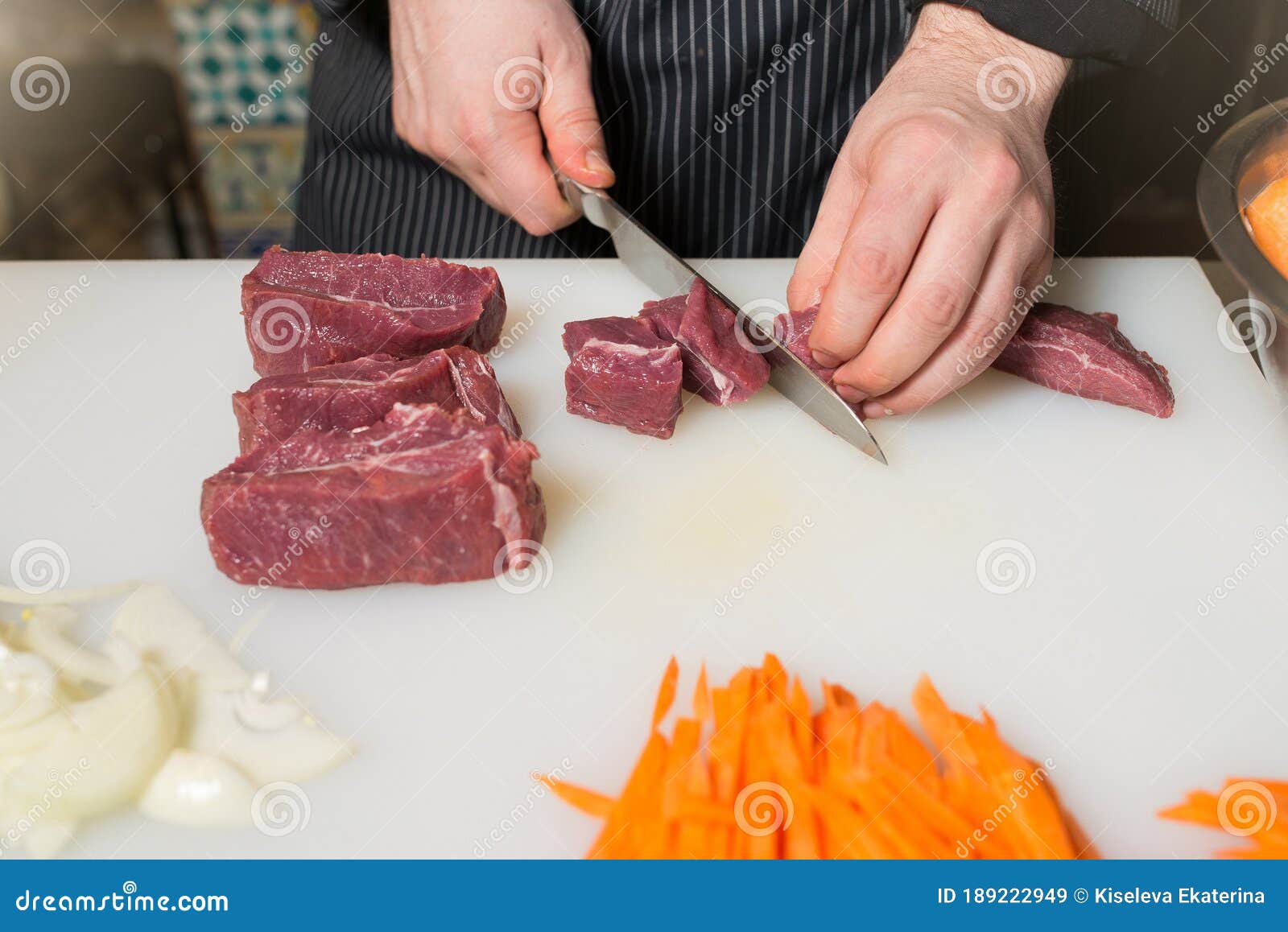 Stepbystep Process and Stages of Cooking Oriental Cuisine Pilaf