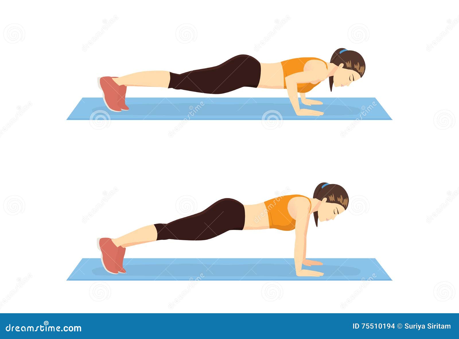 step to instruction in push up