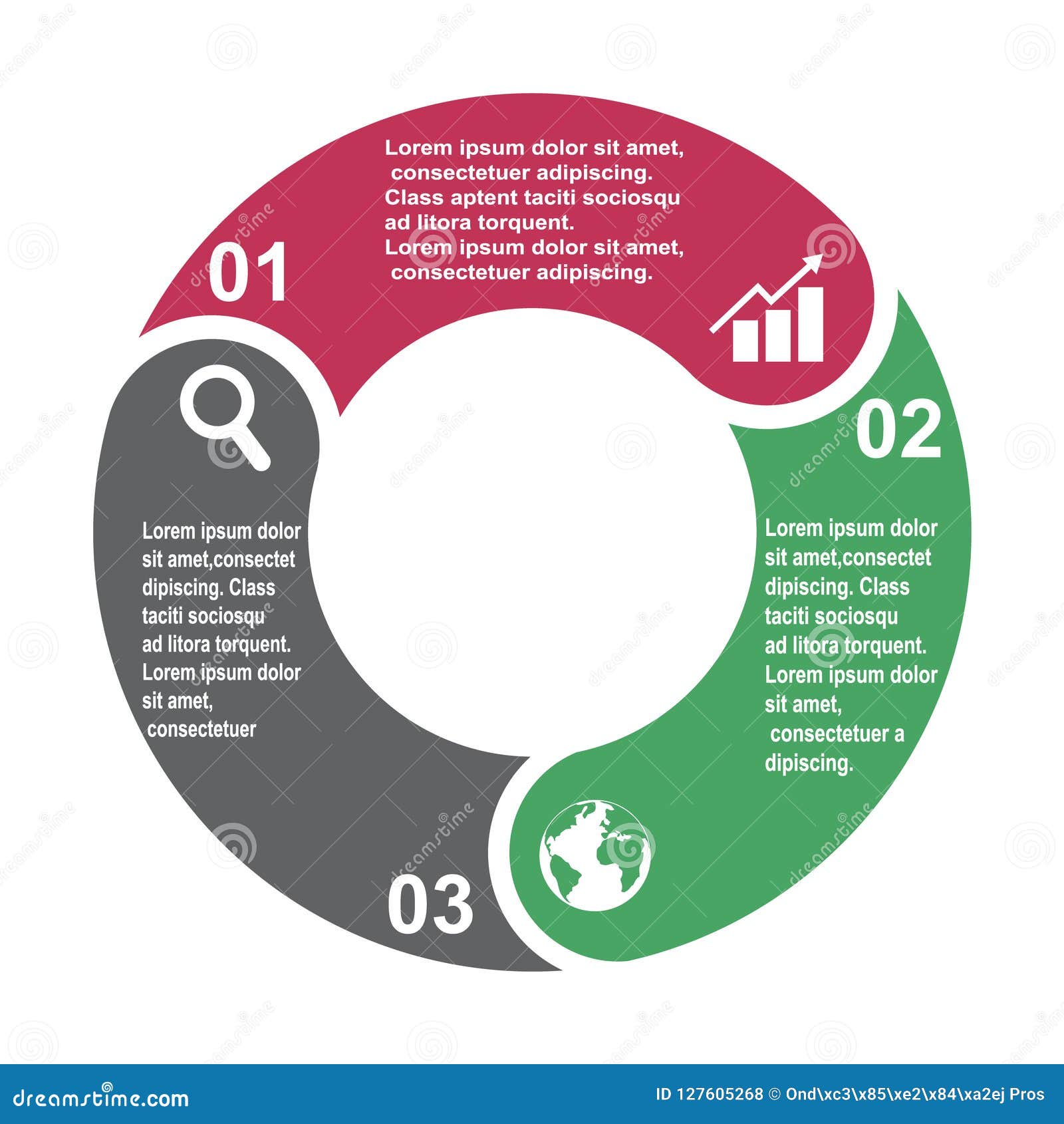 3 Step Vector Element In Three Colors With Labels Infographic Diagram Business Concept Of 3