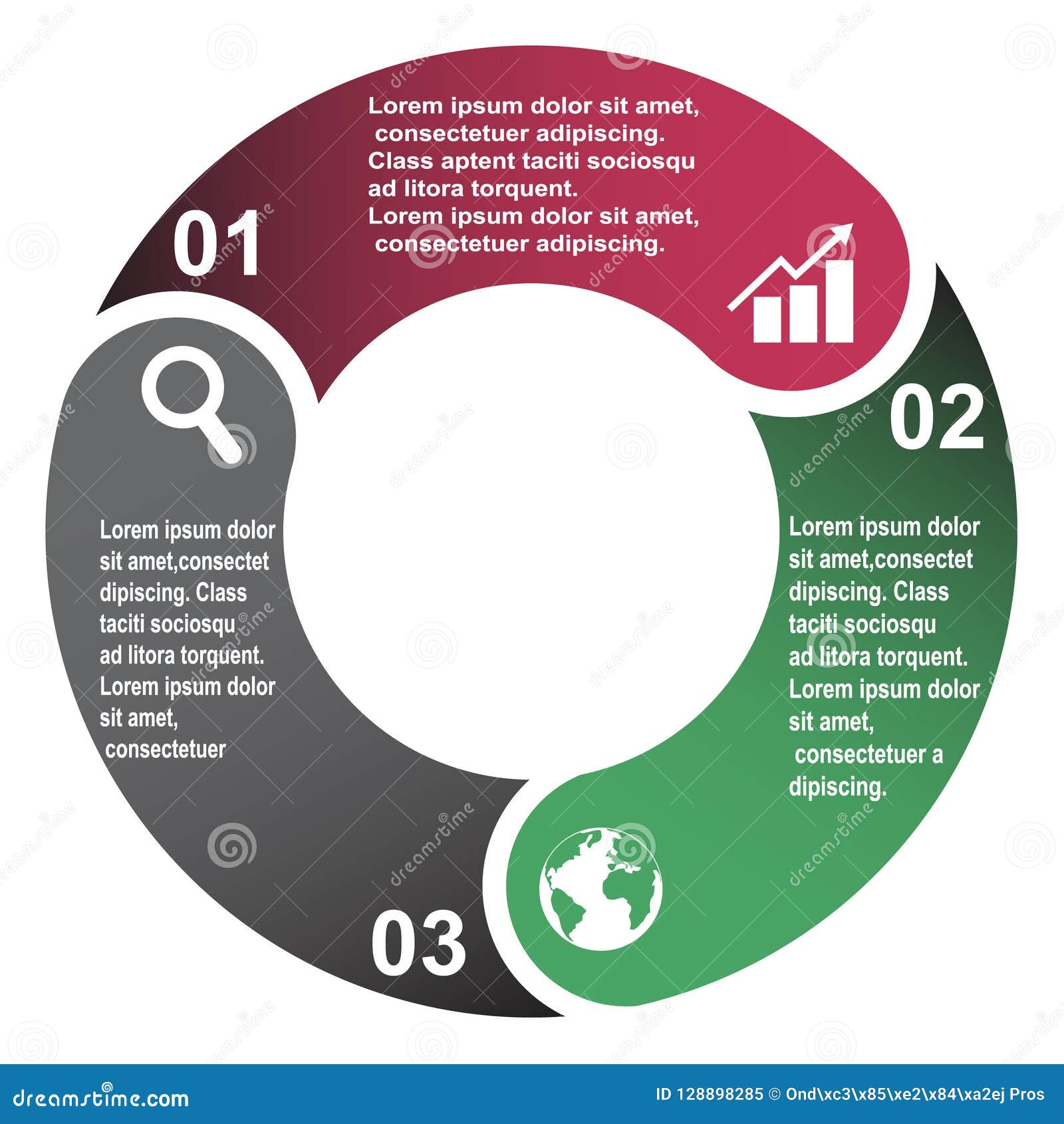 3 Step Vector Element In Three Colors With Labels Infographic Diagram Business Concept Of 3