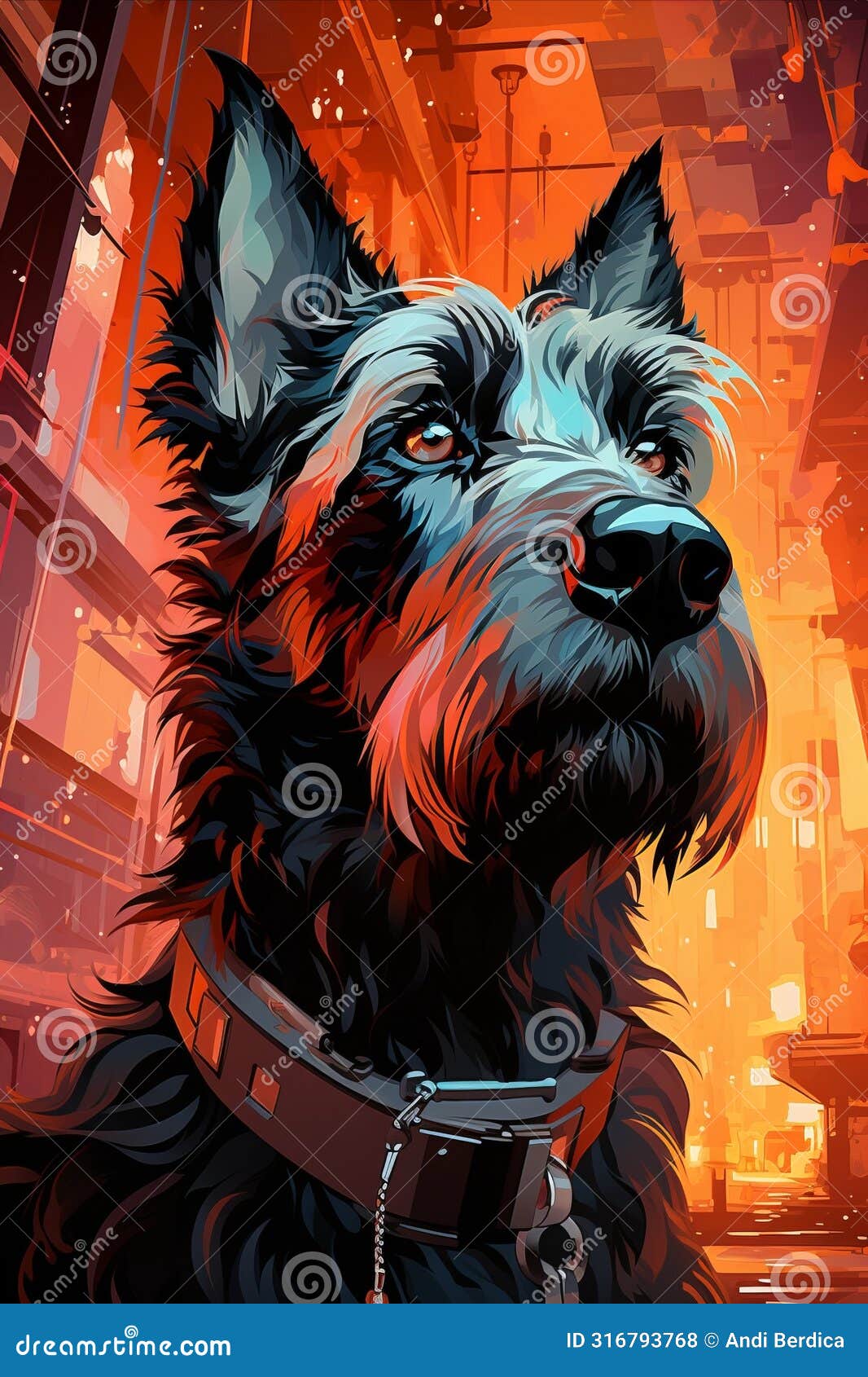 future reverie: cyberpunk bouvier des flandres
