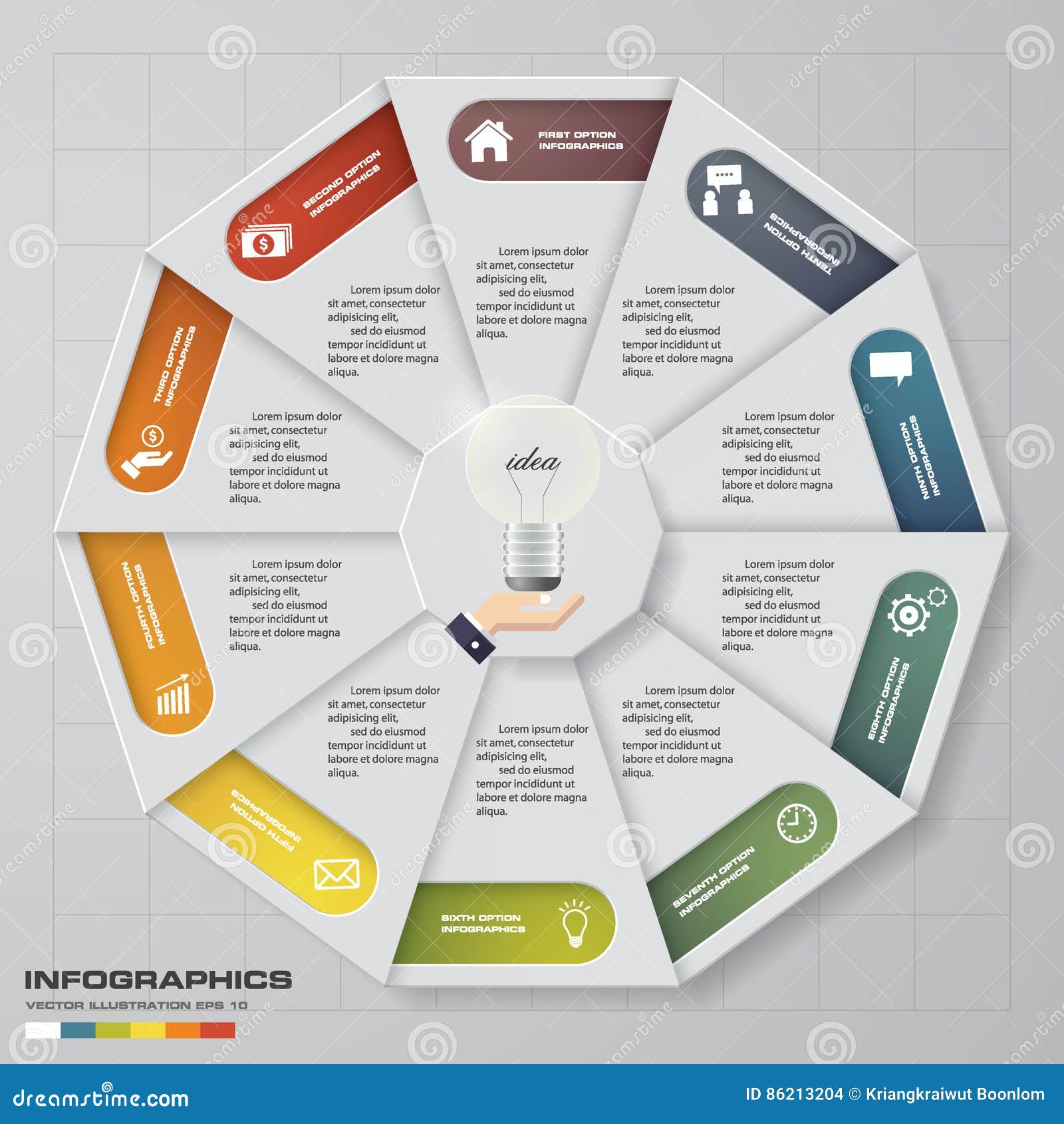 10 steps chart template/graphic or website layout.