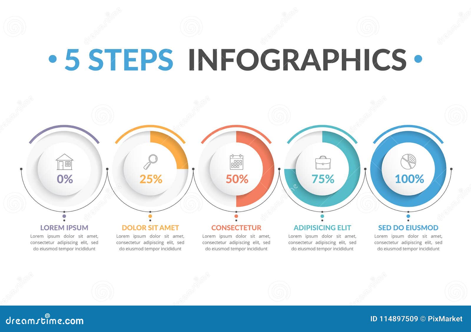 5 steps infographics