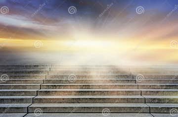 Steps Leading Up To the Sun. Way To God . Bright Light from Heaven ...