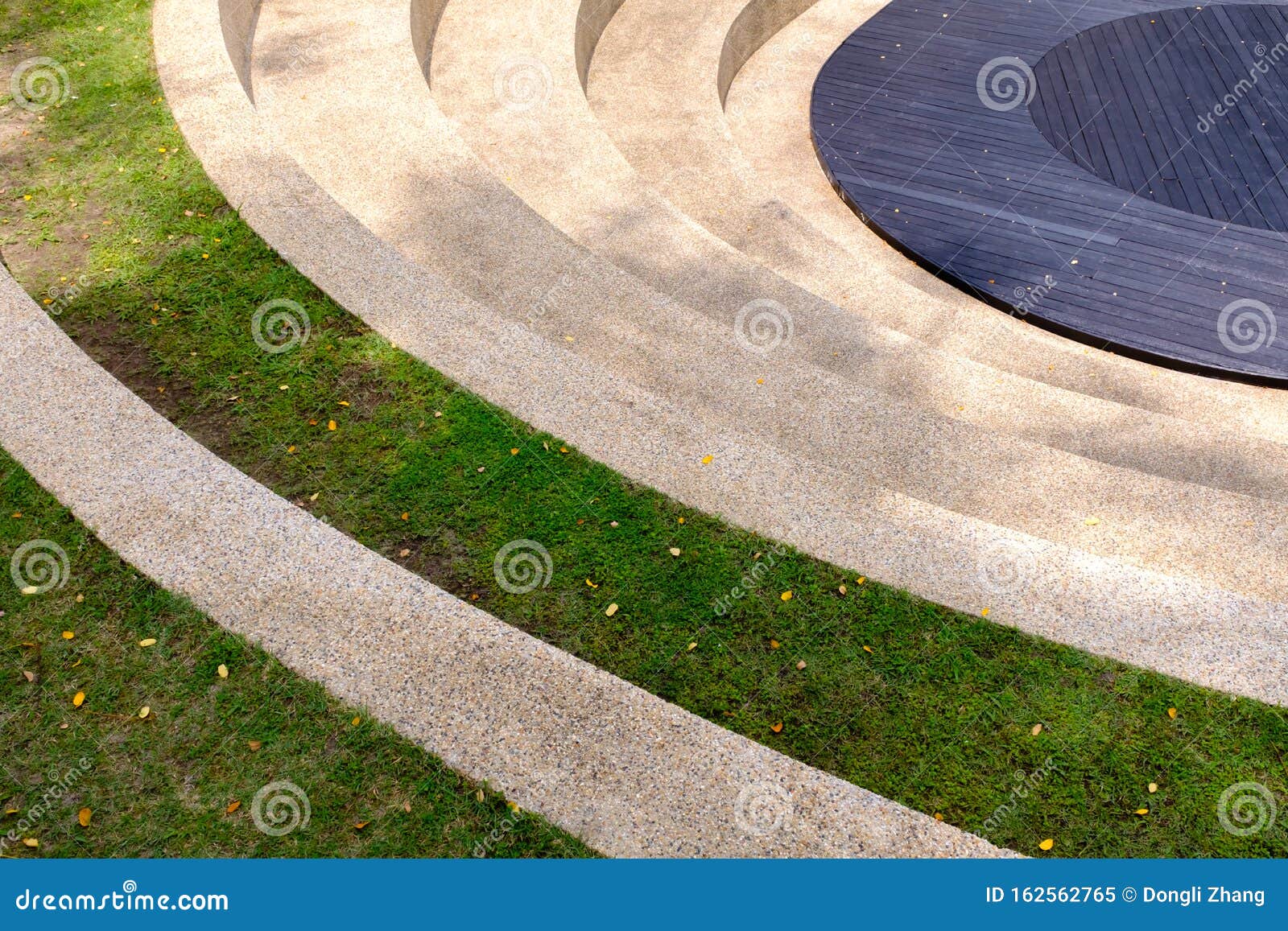 The Steps of the Outdoor Grass Seating in Park View Stock Image Image
