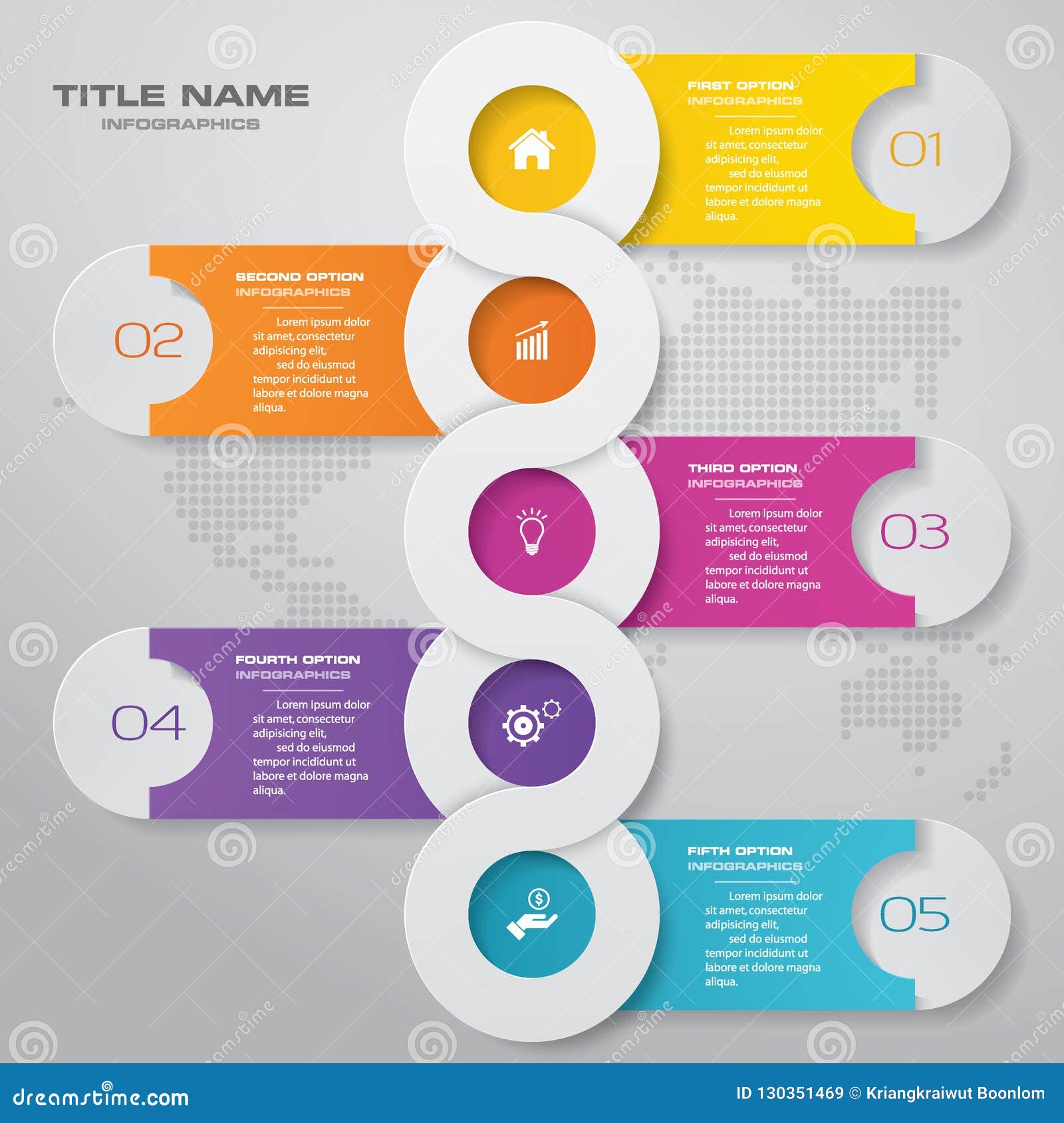5 steps timeline infographic . eps 10.