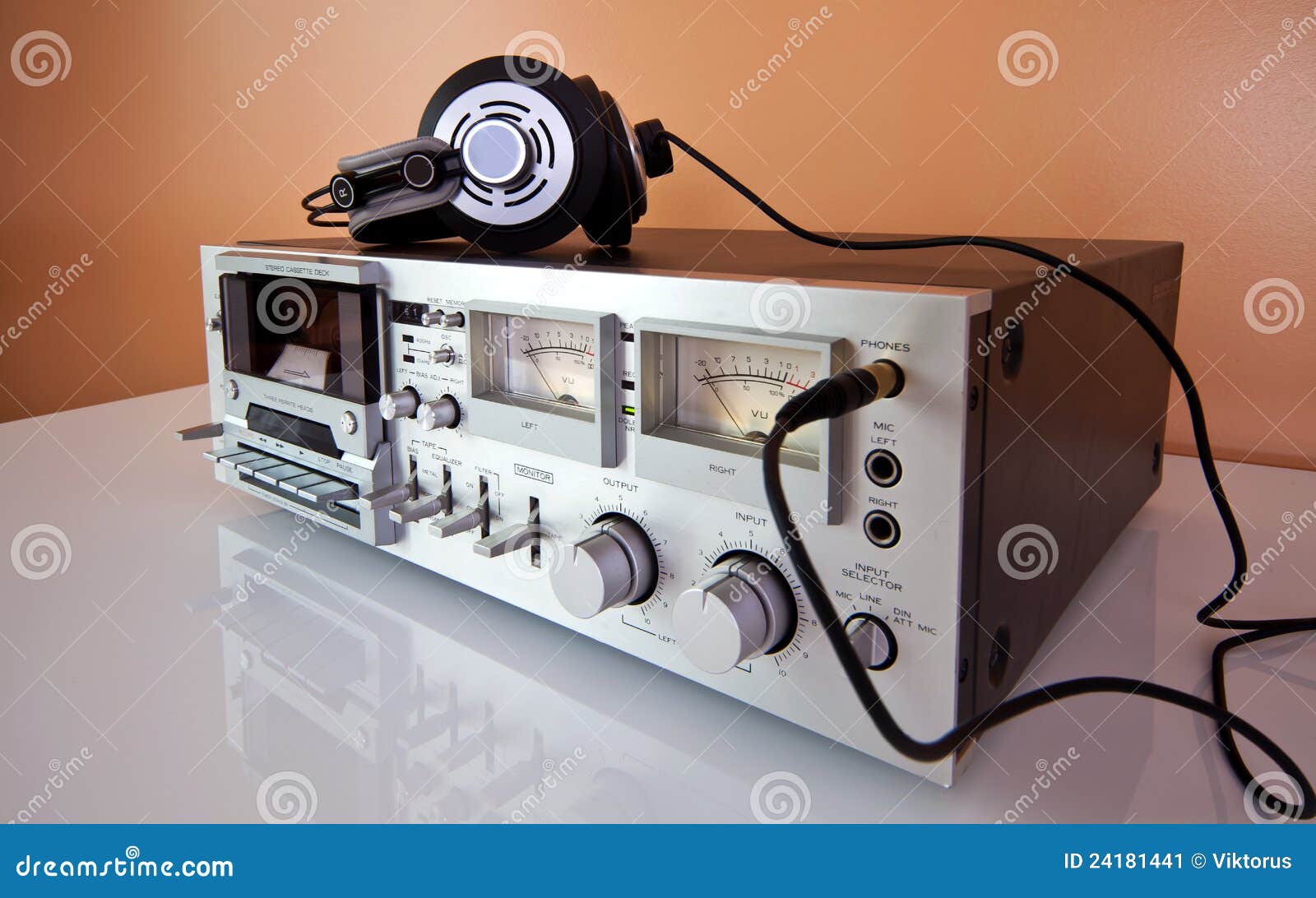 Stereo Cassette Tape Deck Recorder Player Stock Image Image of