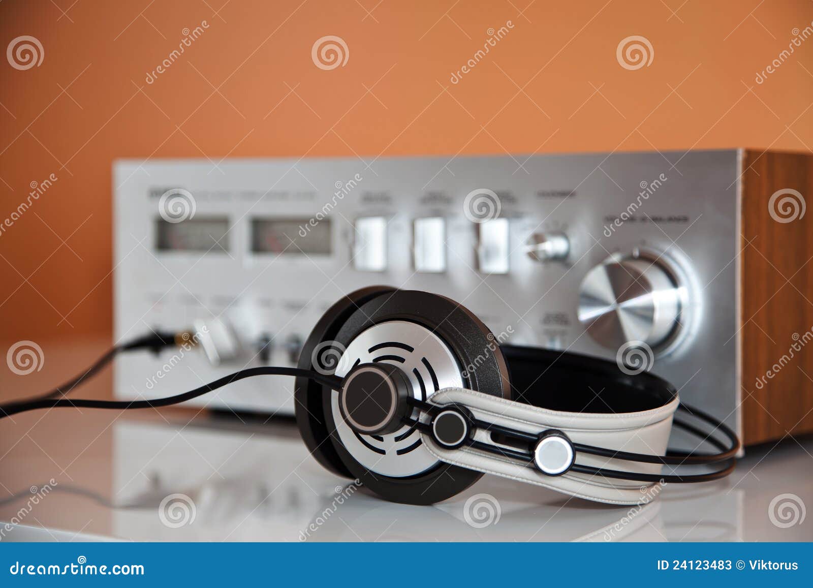 Stereo Headphones With Amplifier Stock Image Image of power, shiny