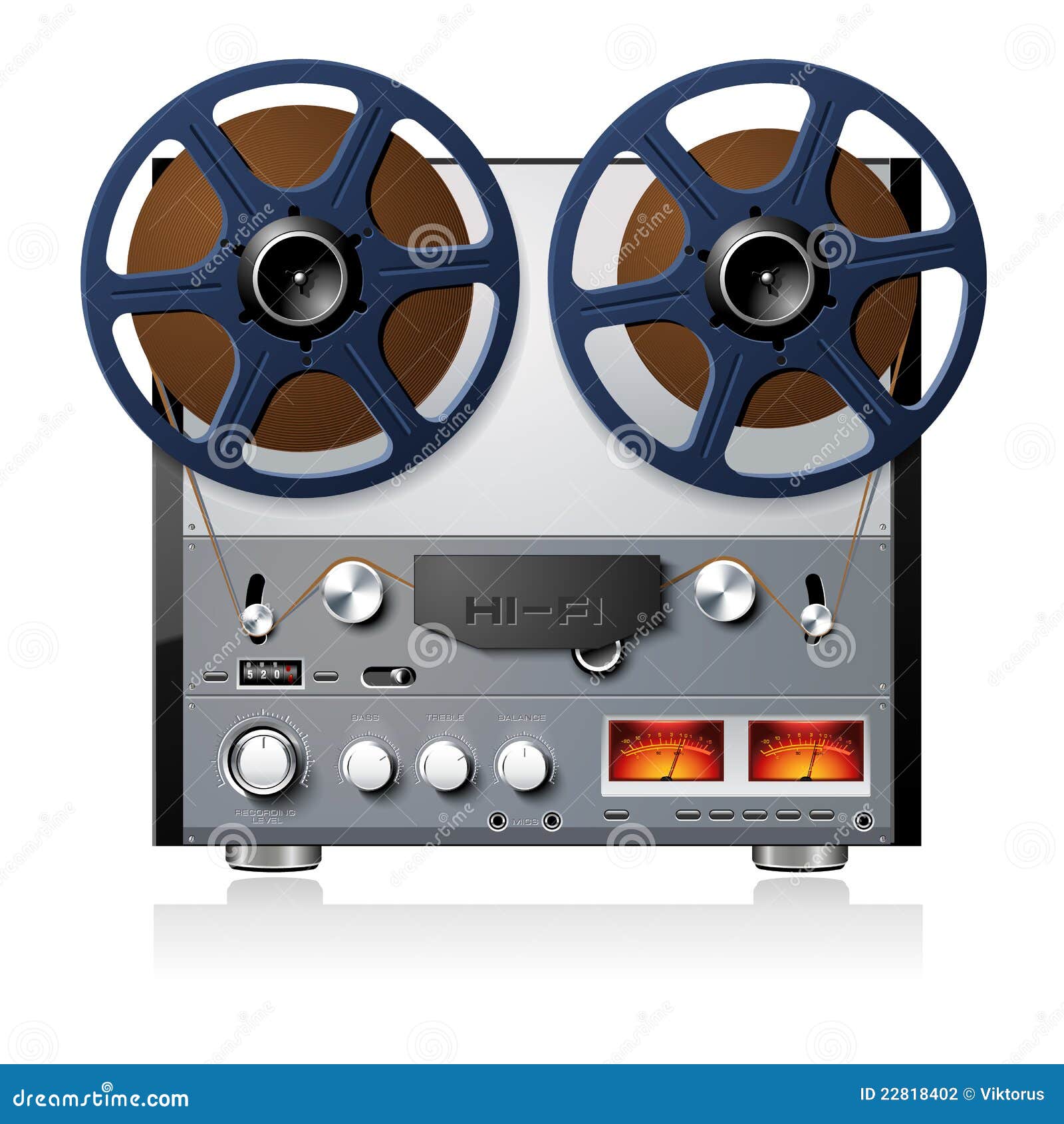 stereo reel to reel tape deck player recorder