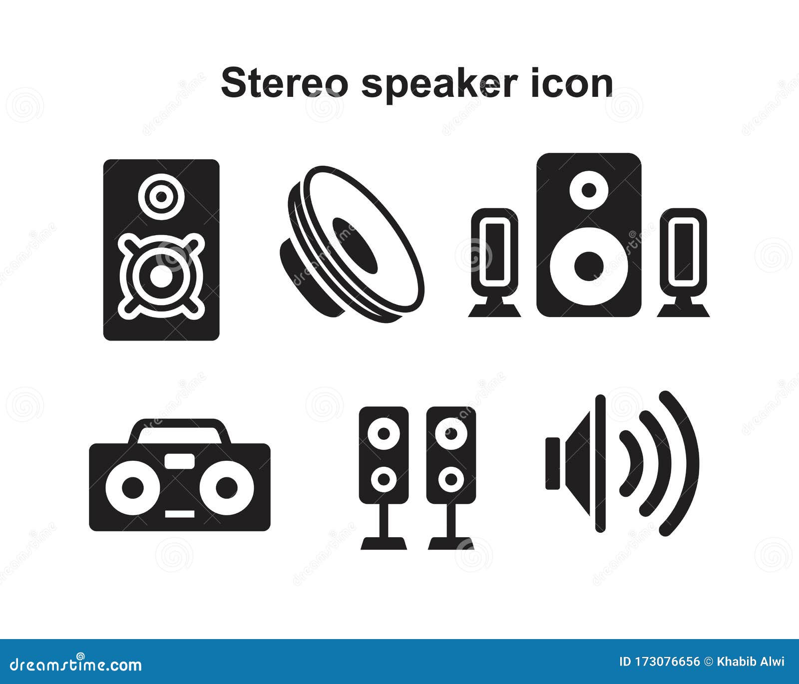 stereo speaker icon template black color editable. stereo speaker icon  flat   for graphic and web 