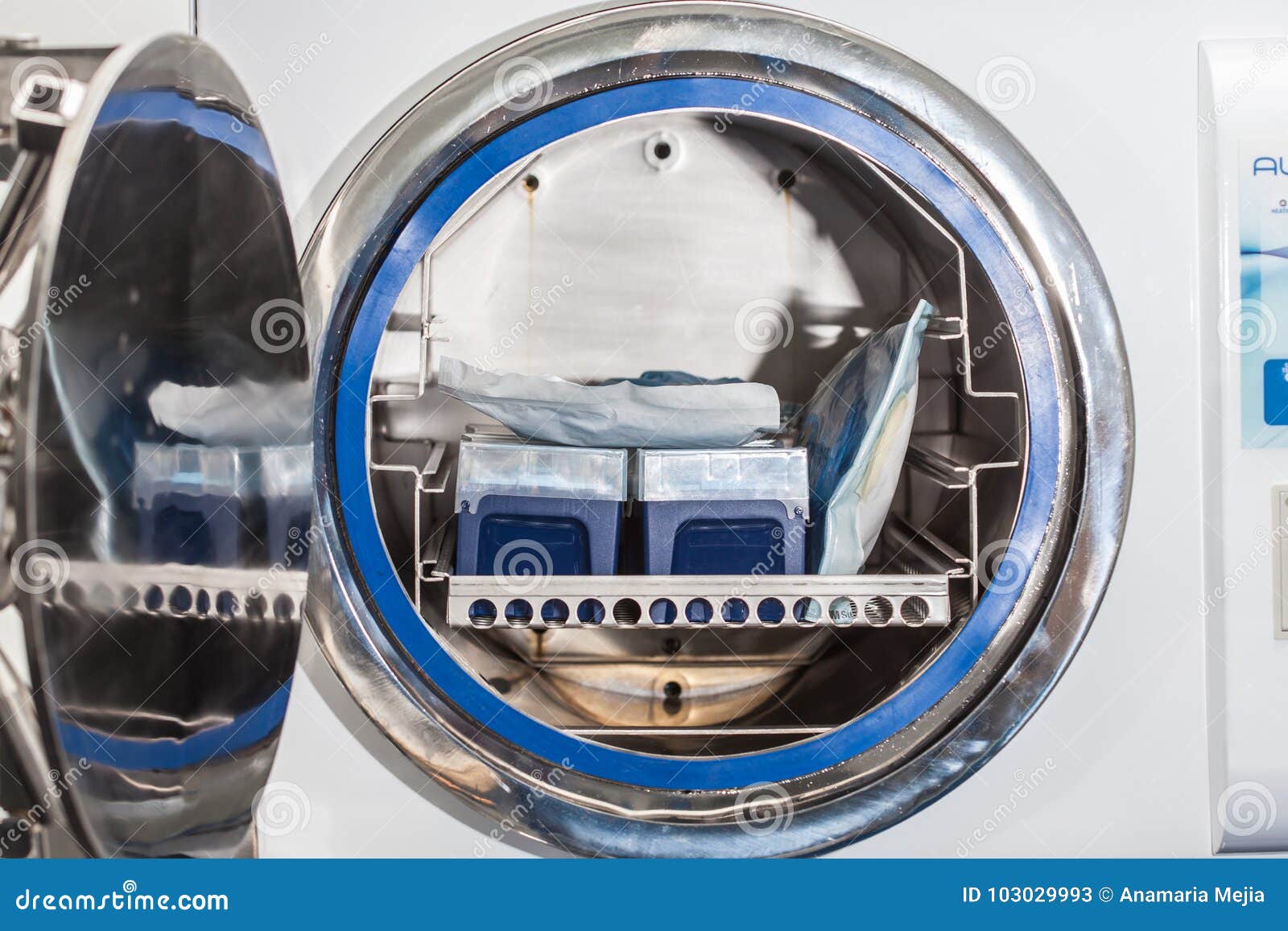 Sterilizing Laboratory Material Stock Image Image of clean, blue