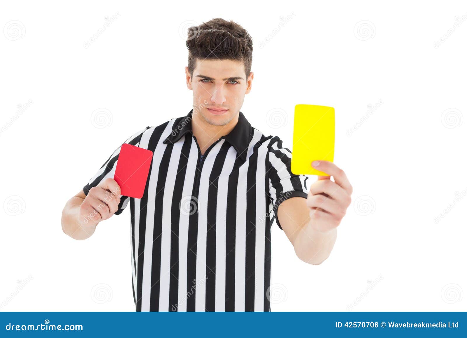 Stern Referee Showing Yellow Card Stock Photo Image of white, adult