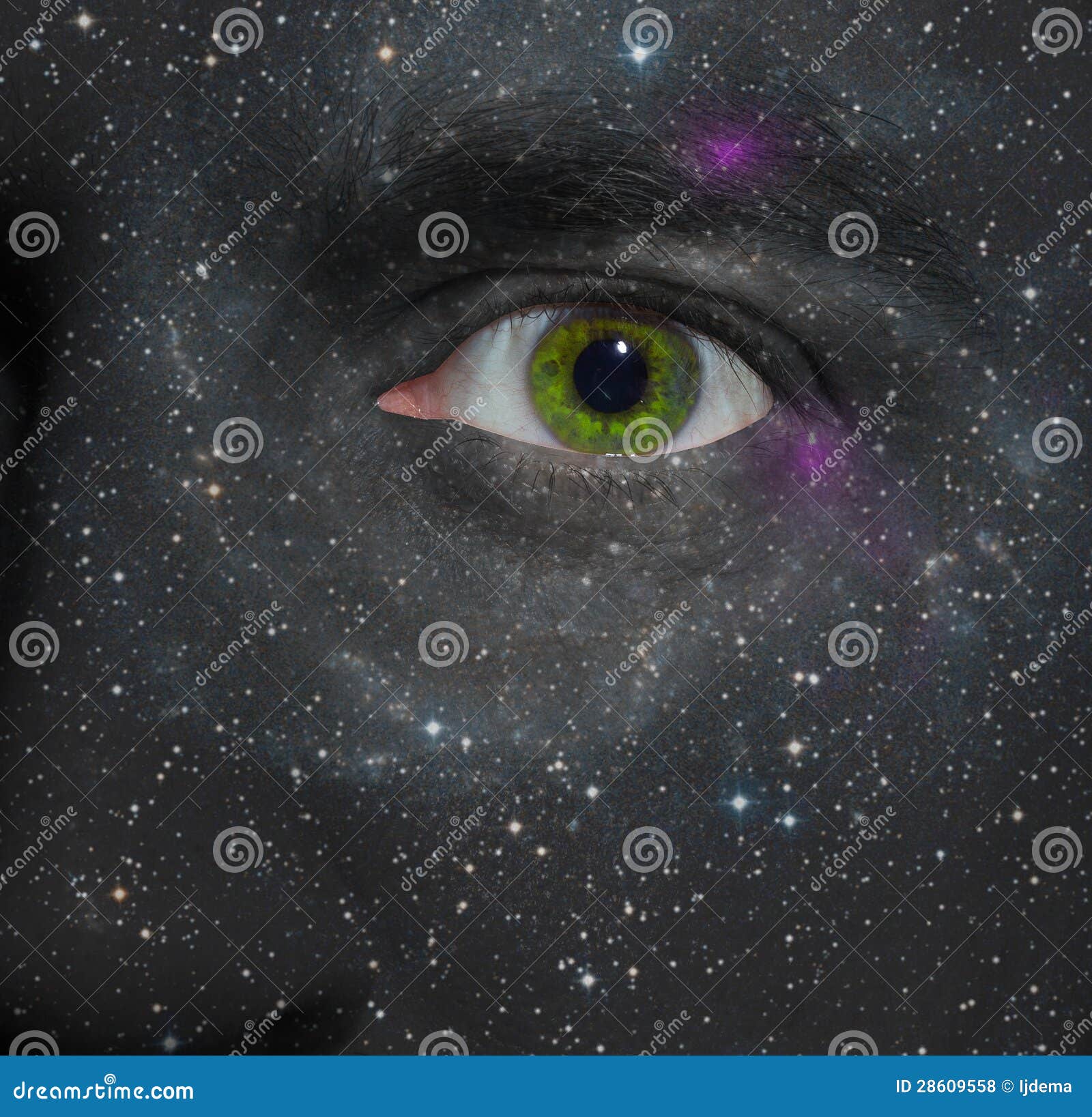 Sterne Gemalt Auf Einem Gesicht Stockfoto - Bild von gesichtsbehandlung,  blau: 28609558