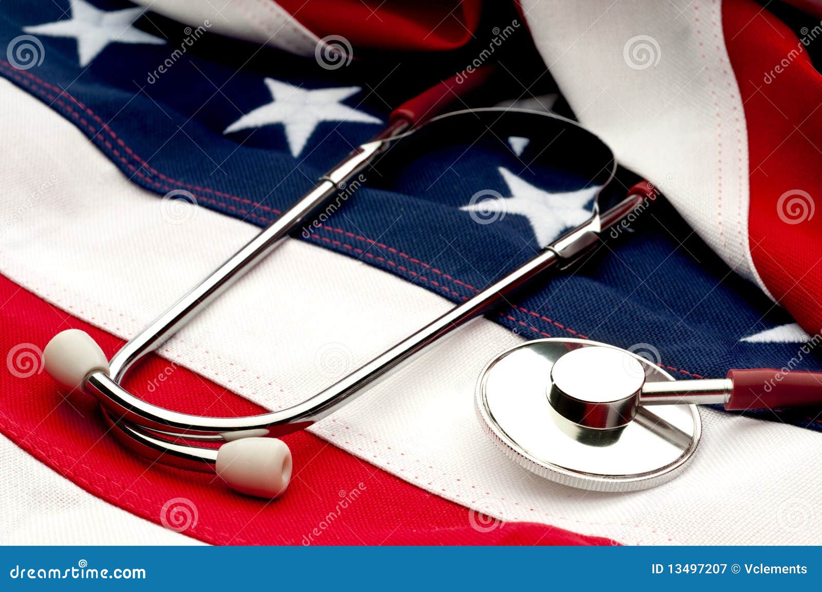 A Stethoscope on an American Flag Stock Image Image of glory, blue