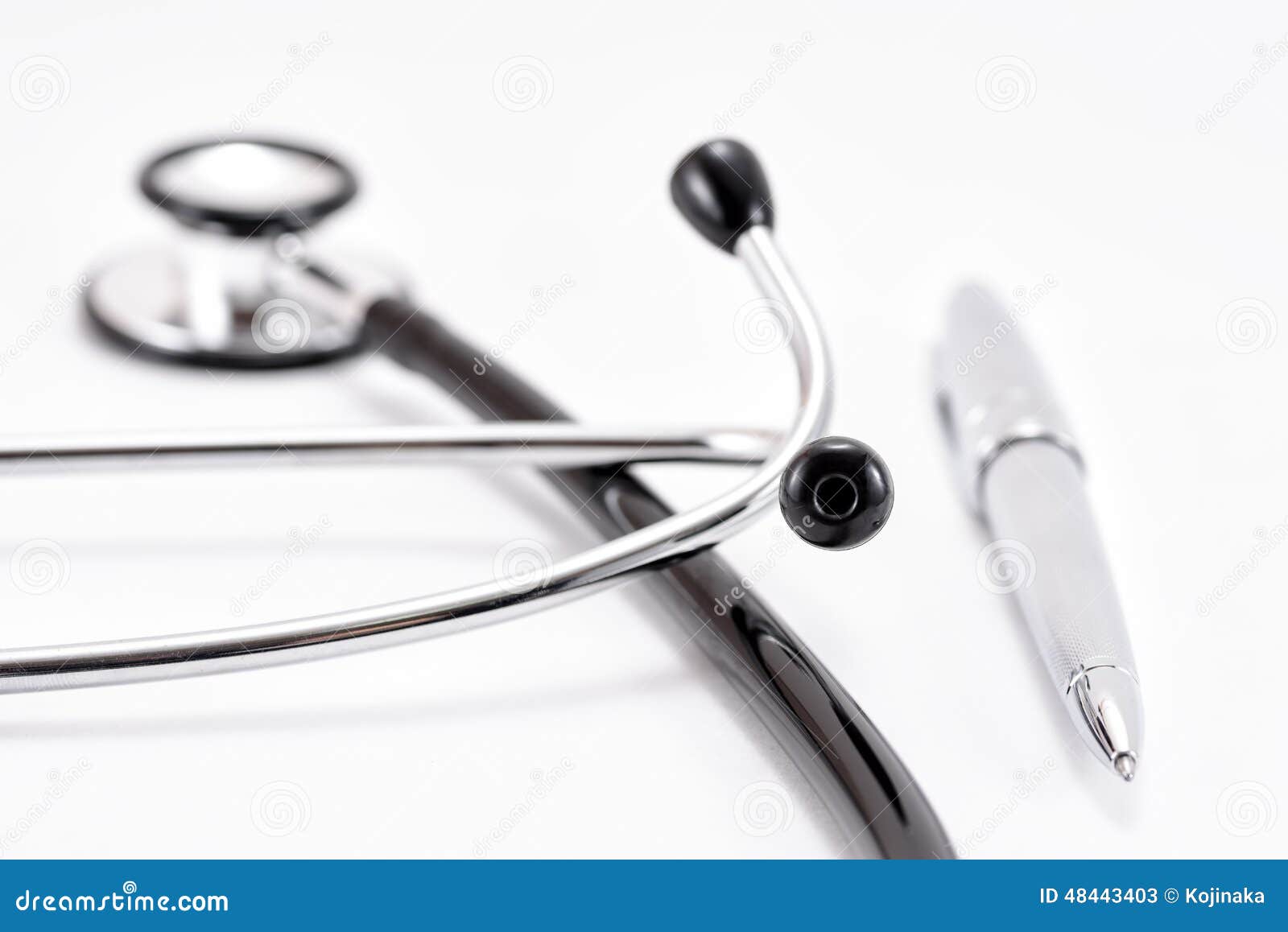 Stethoscope and Ballpoint Pen. Stock Image Image of inspection, disease 48443403