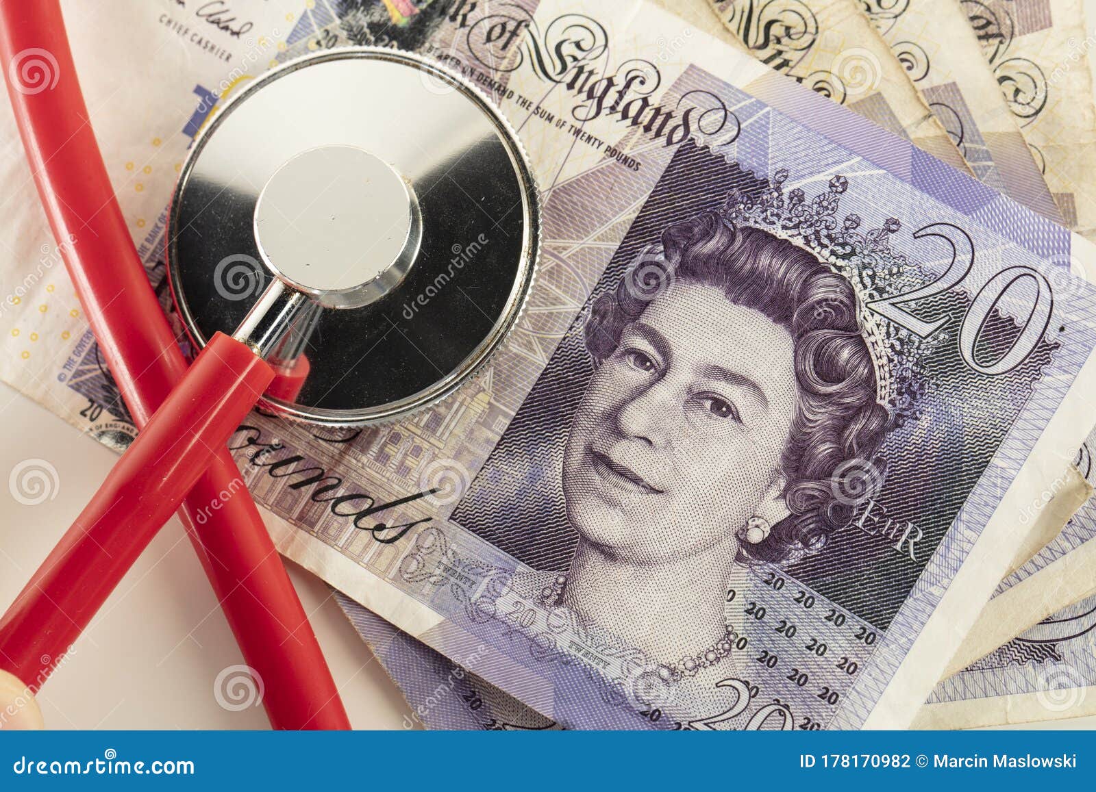 Stethoscope on British Pound, Concept of Supporting and Treating the