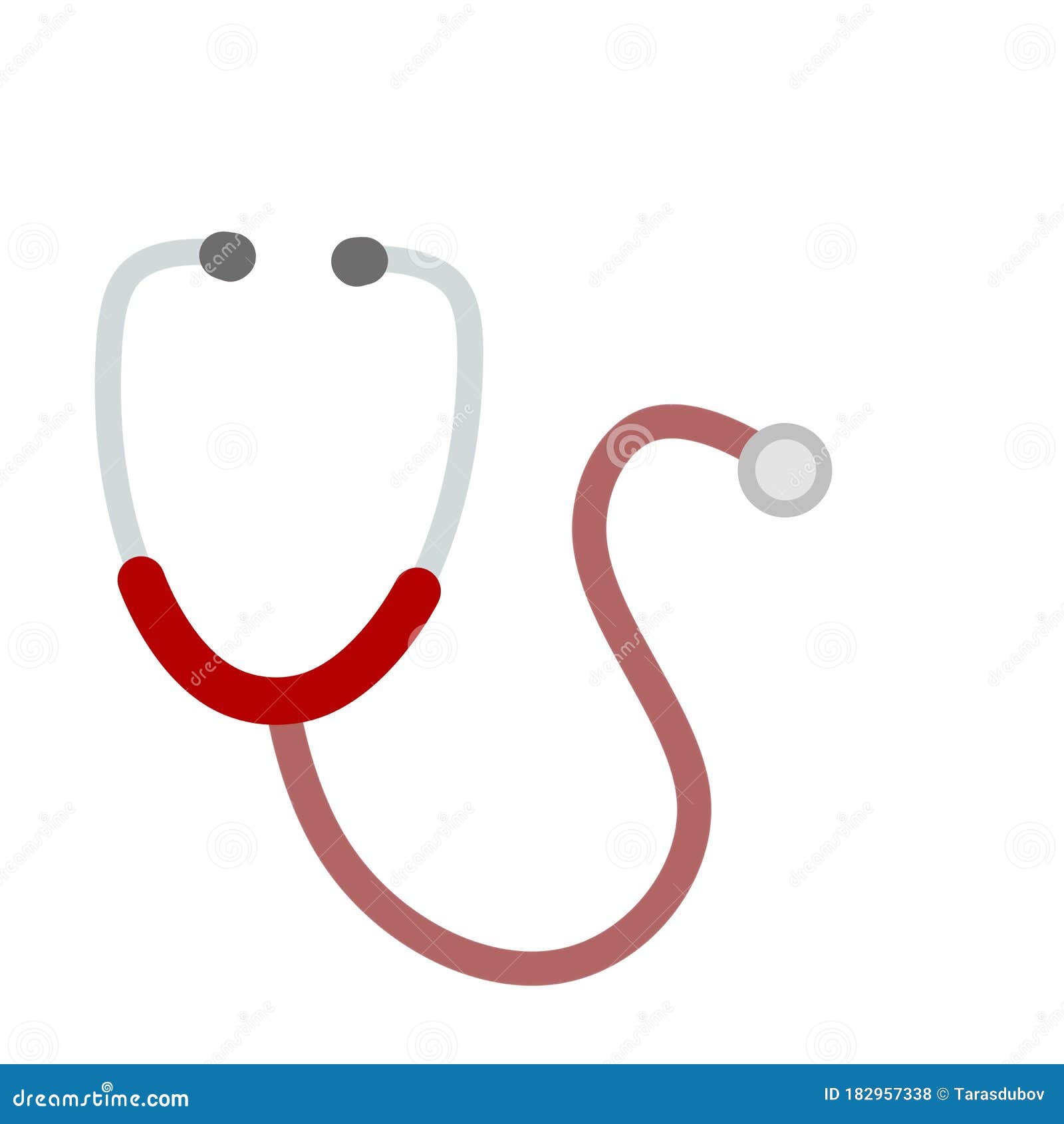 Stethoscope. Cartoon Flat Illustration on White Background Stock Vector -  Illustration of clinic, cardiology: 182957338