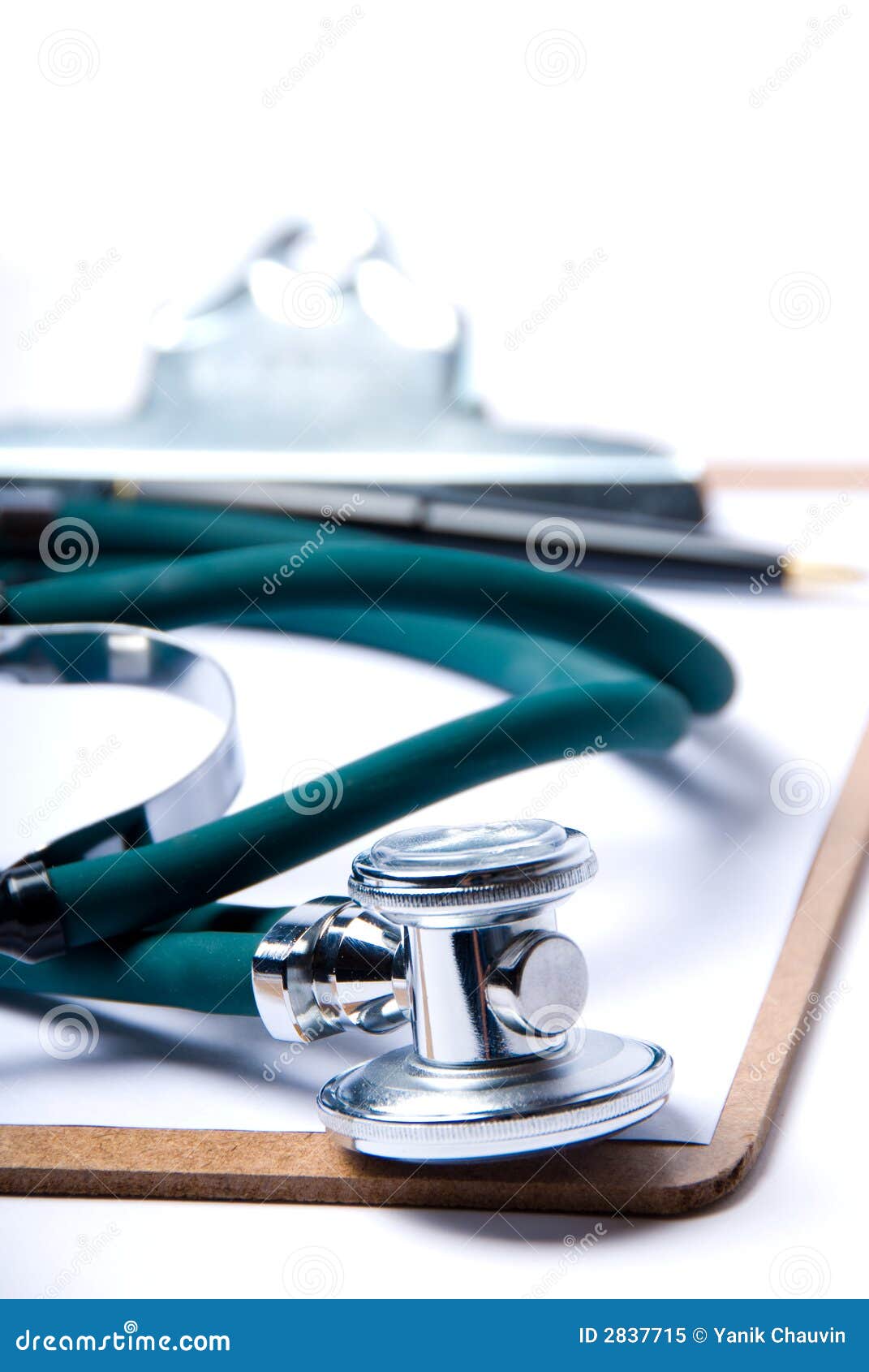 Stethoscope & Clipboard Stock Image Image of board, doctor 2837715