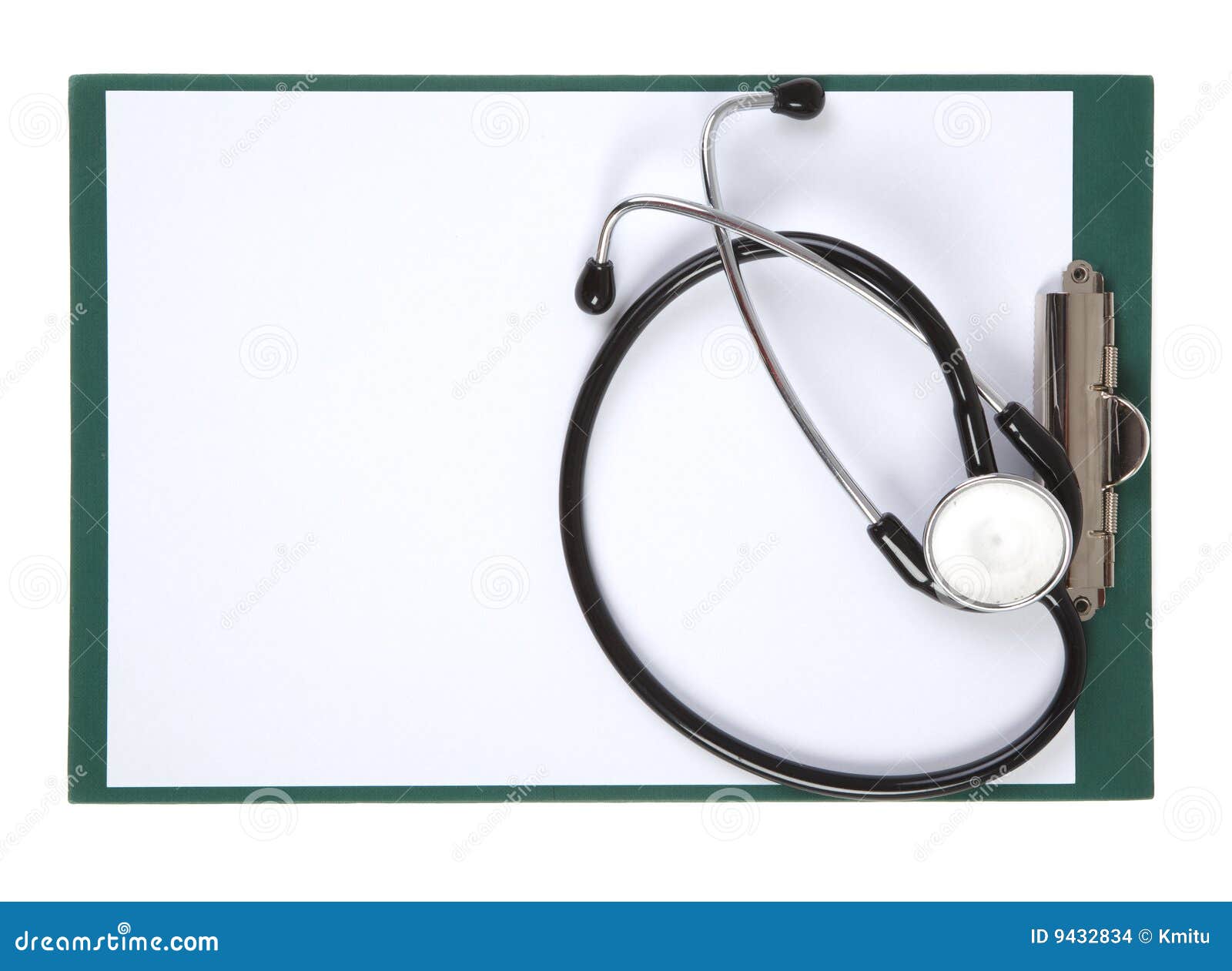Stethoscope and clipboard stock photo. Image of binder 9432834