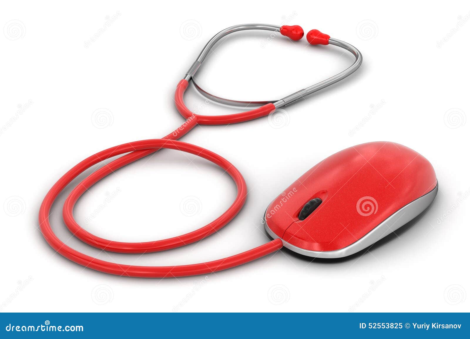 Stethoscope and Computer Mouse (clipping Path Included) Stock Illustration Illustration of