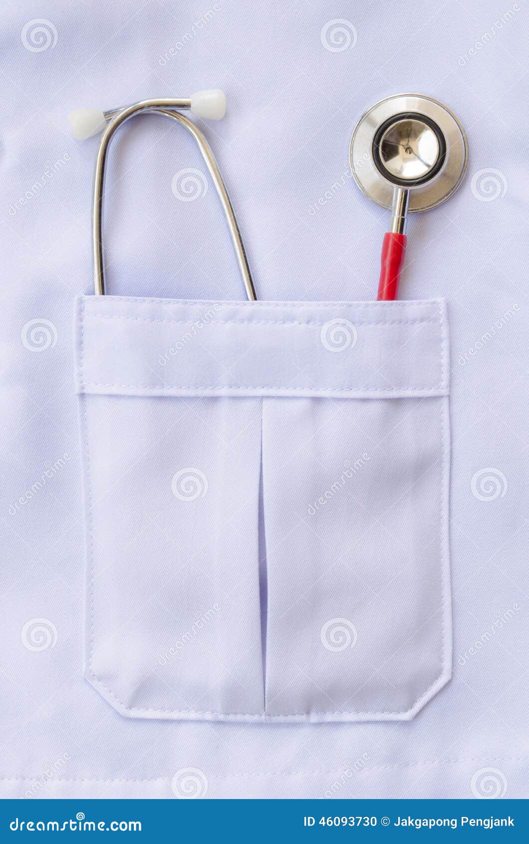 Stethoscope in Doctors Lab Coat Pocket Stock Photo Image of white