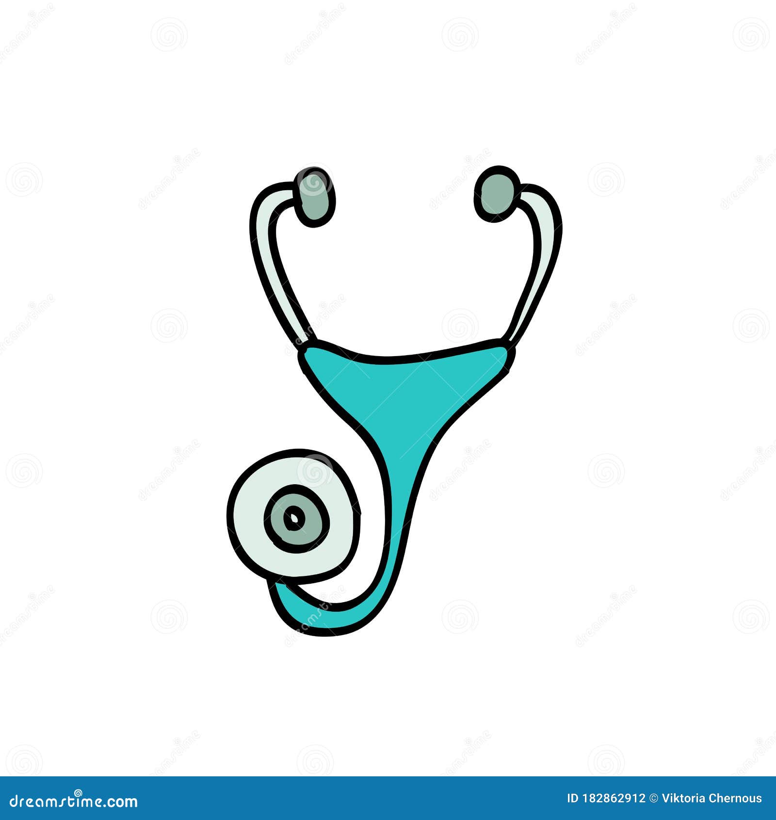 Stethoscope doodle icon stock illustration. Illustration of element