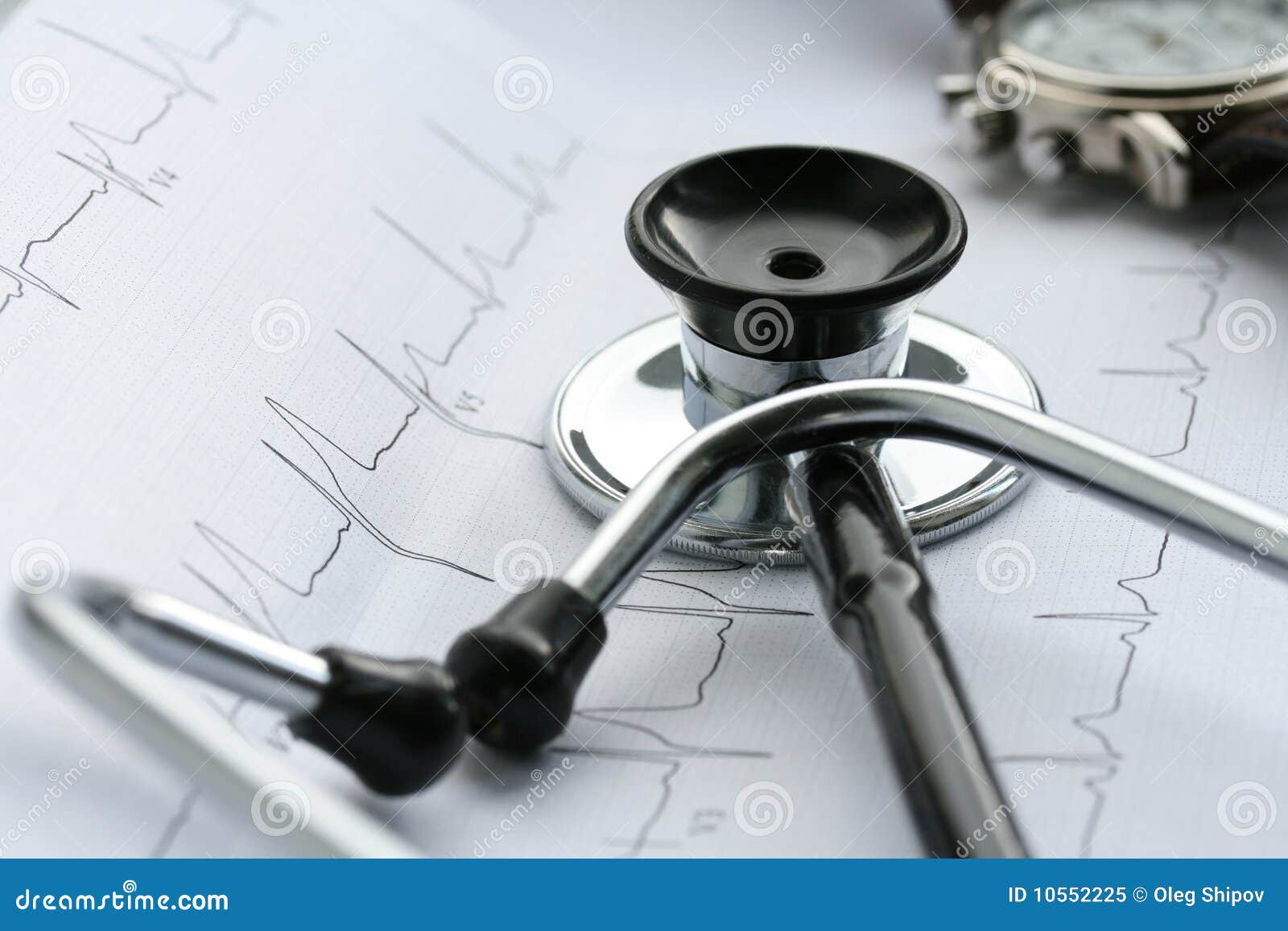 Stethoscope and EKG stock image. Image of line, medical 10552225