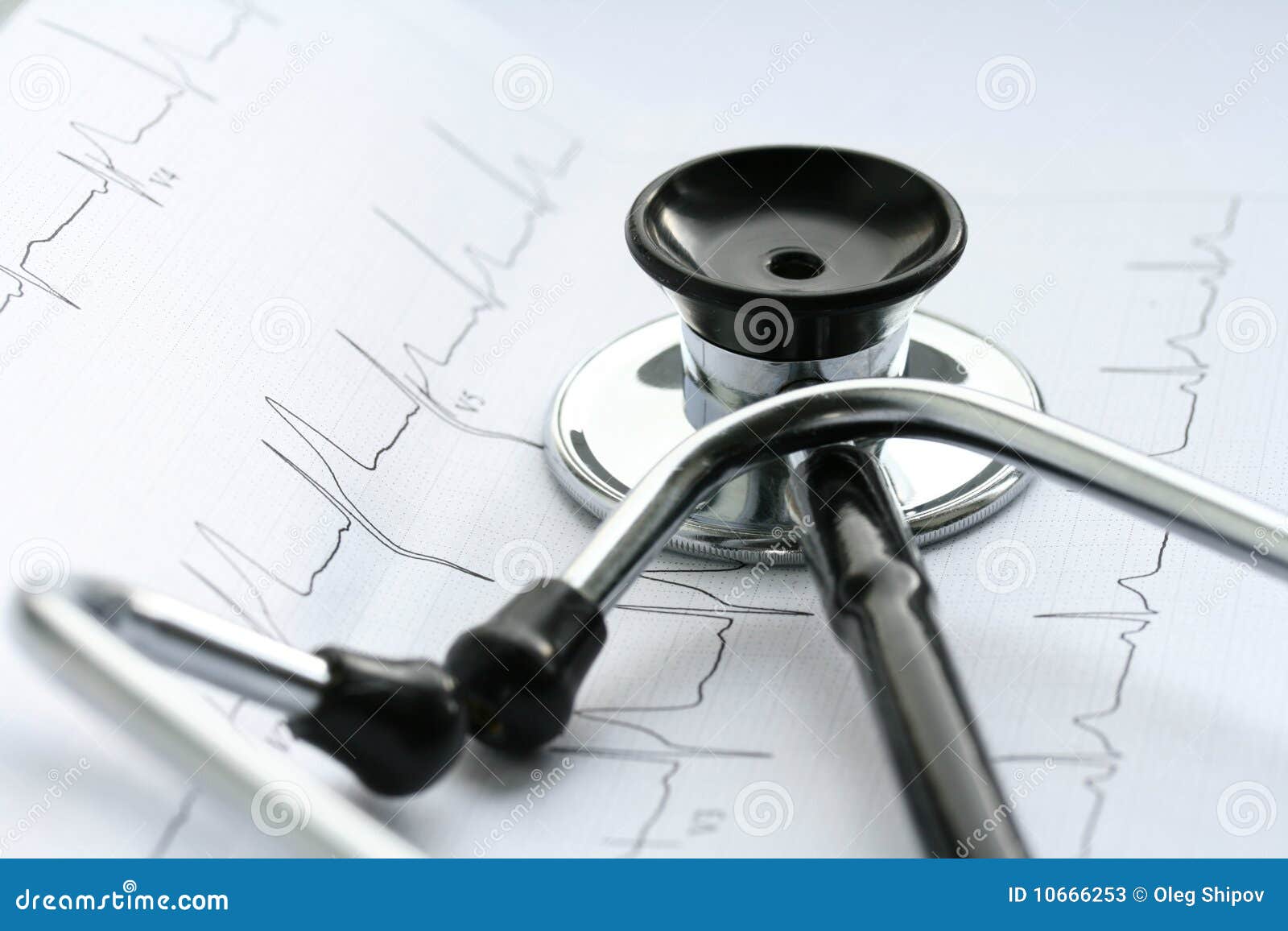 Stethoscope and EKG stock image. Image of medicine, cardiology 10666253