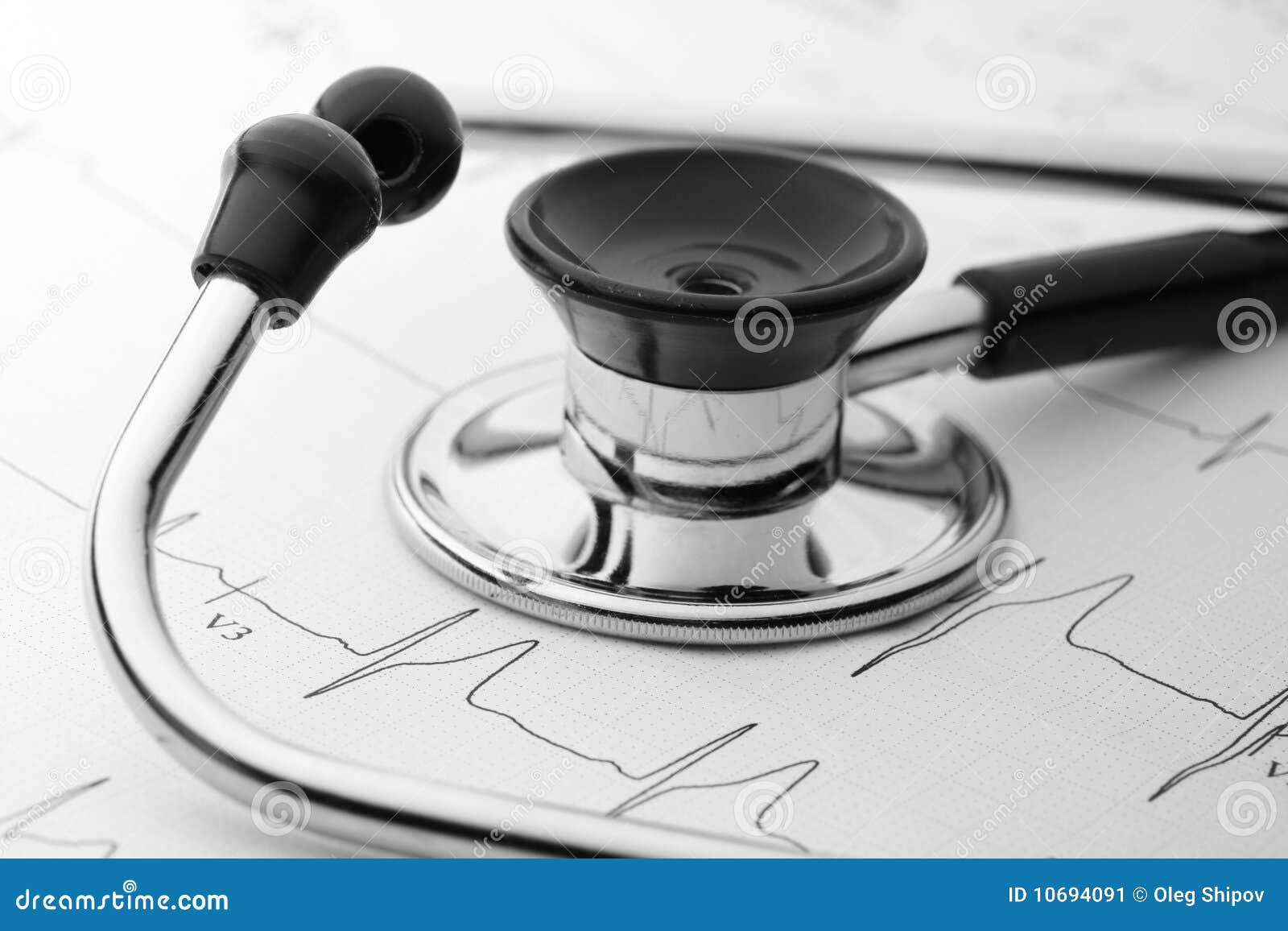 Stethoscope and EKG stock image. Image of equipment, line 10694091