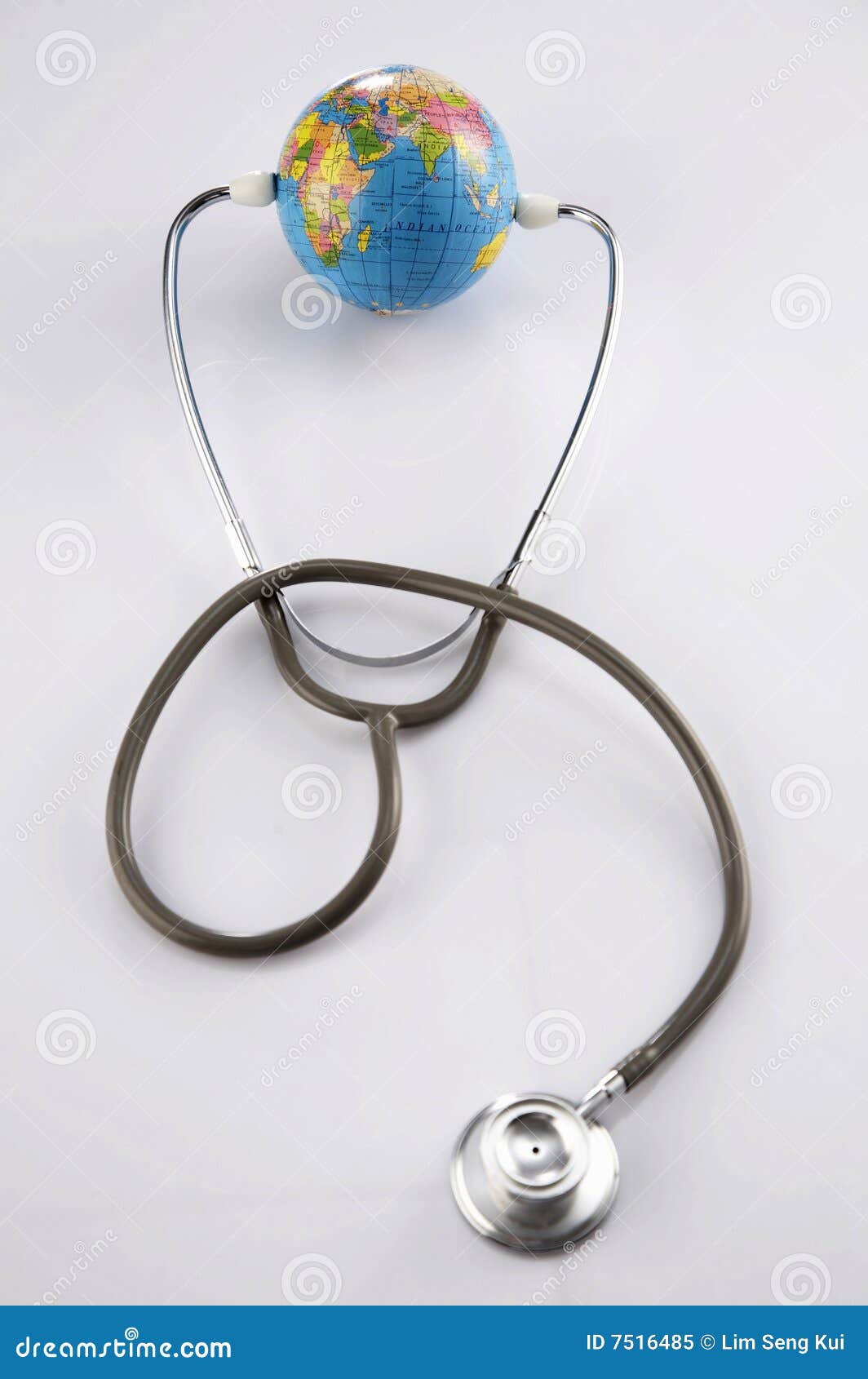 Stethoscope and globe stock image. Image of objects, continent 7516485