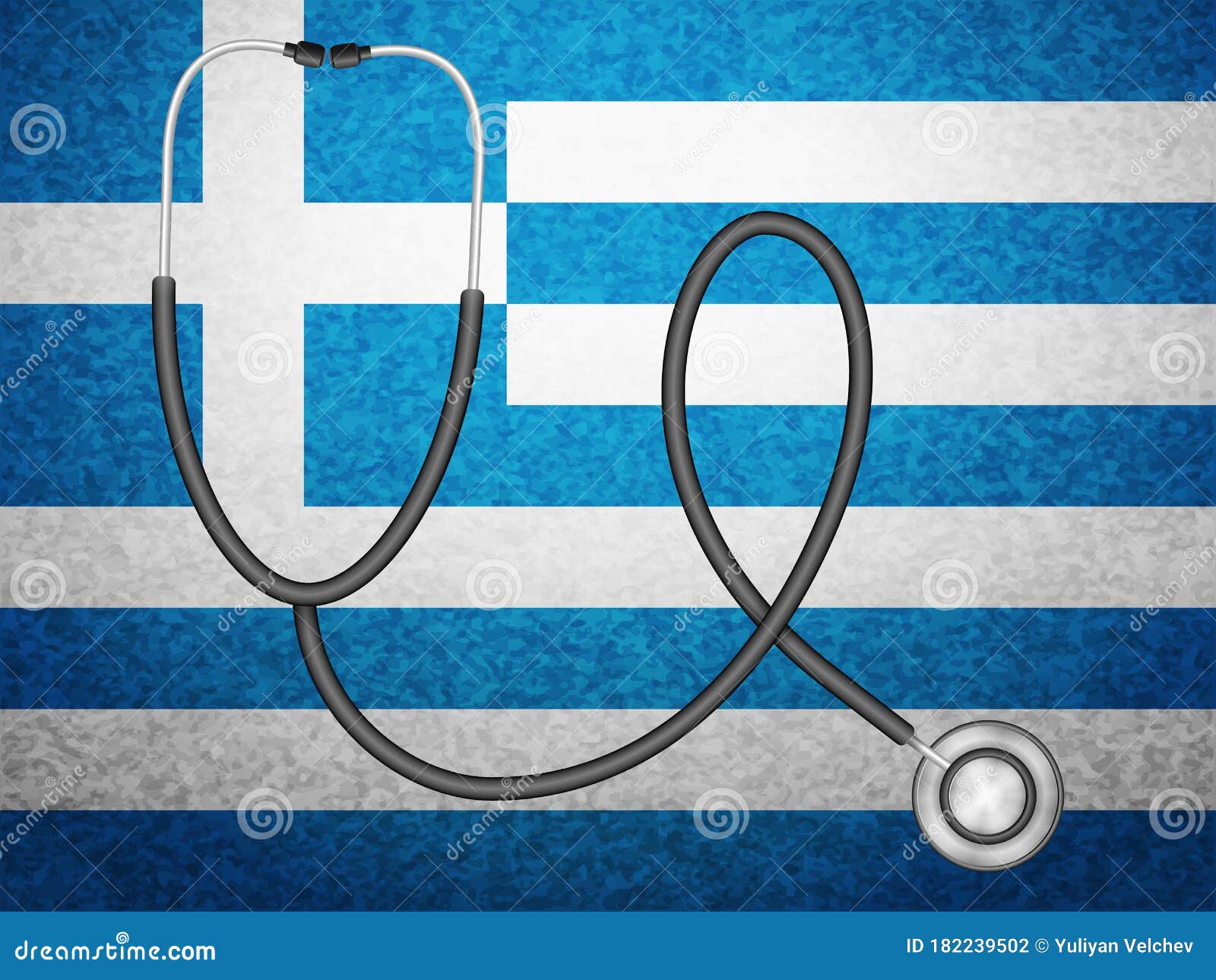 Stethoscope on Greece flag stock vector. Illustration of healthcare