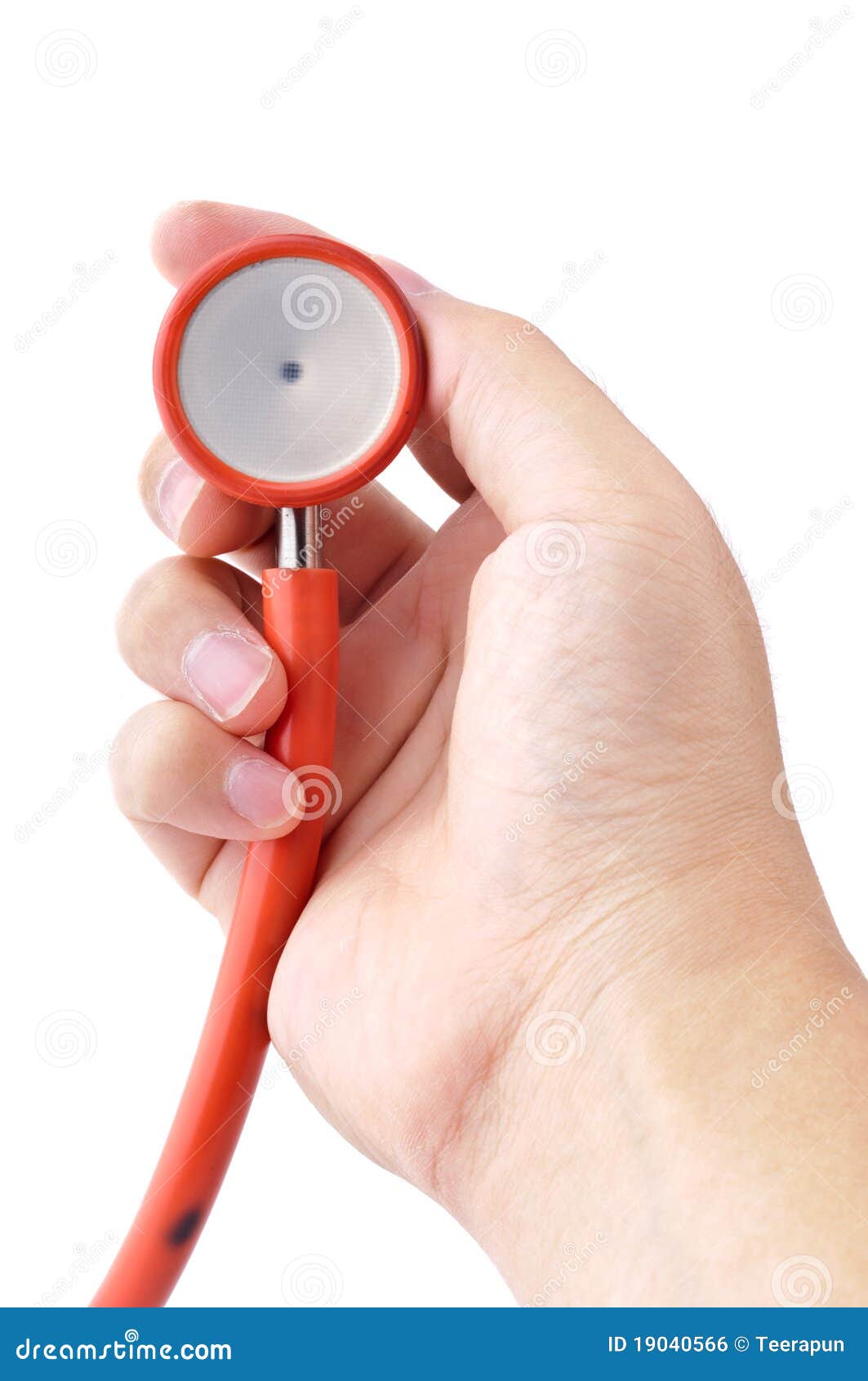 Stethoscope in hand stock photo. Image of hear, exam 19040566