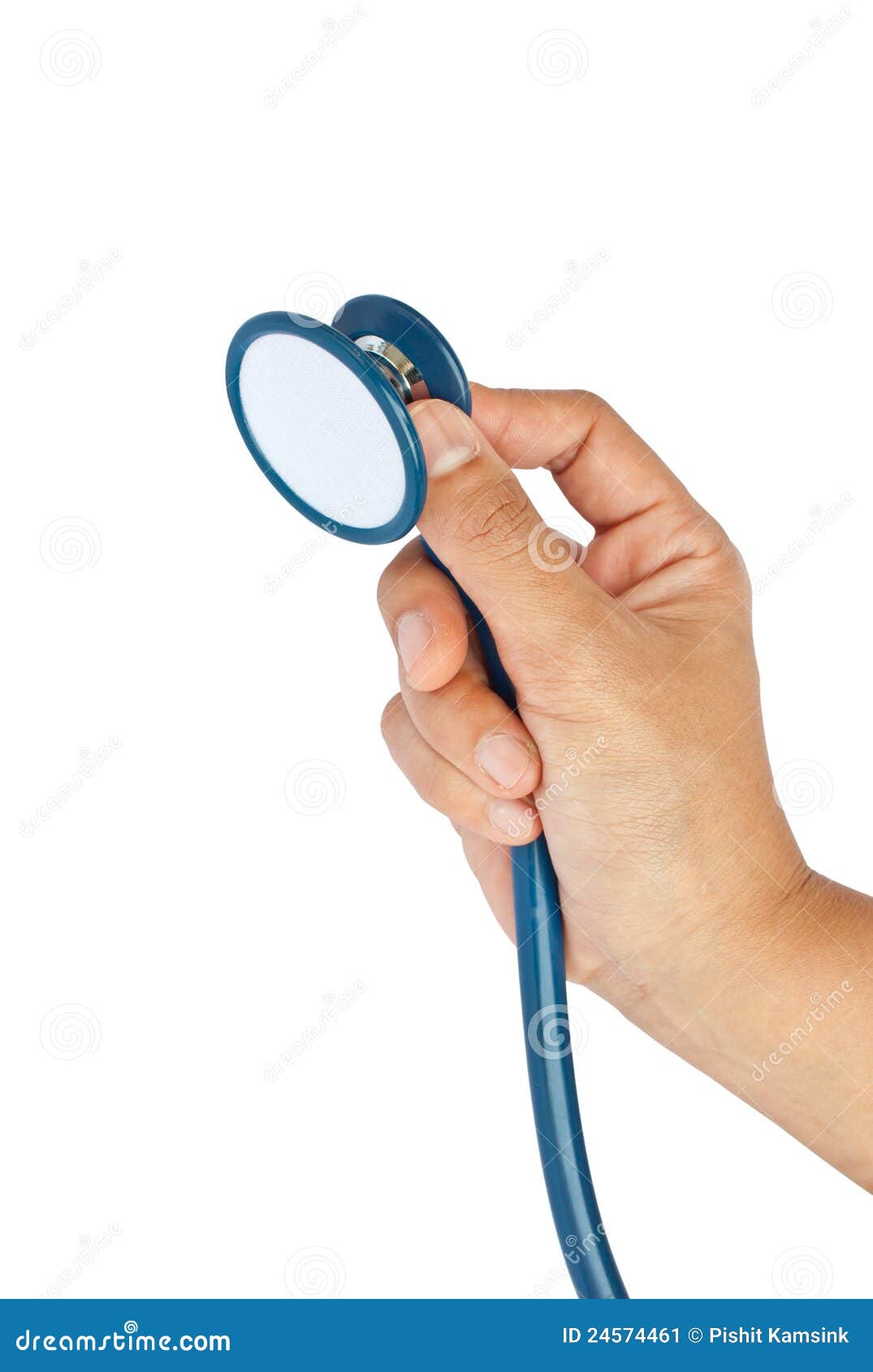 Stethoscope in Hand Isolated on White Stock Image Image of diagnostic