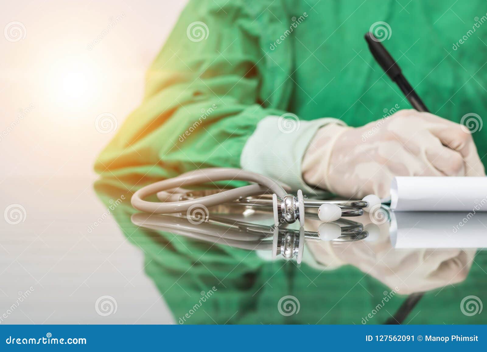Stethoscope Heart Table Top Glass Stock Image Image of health, background 127562091