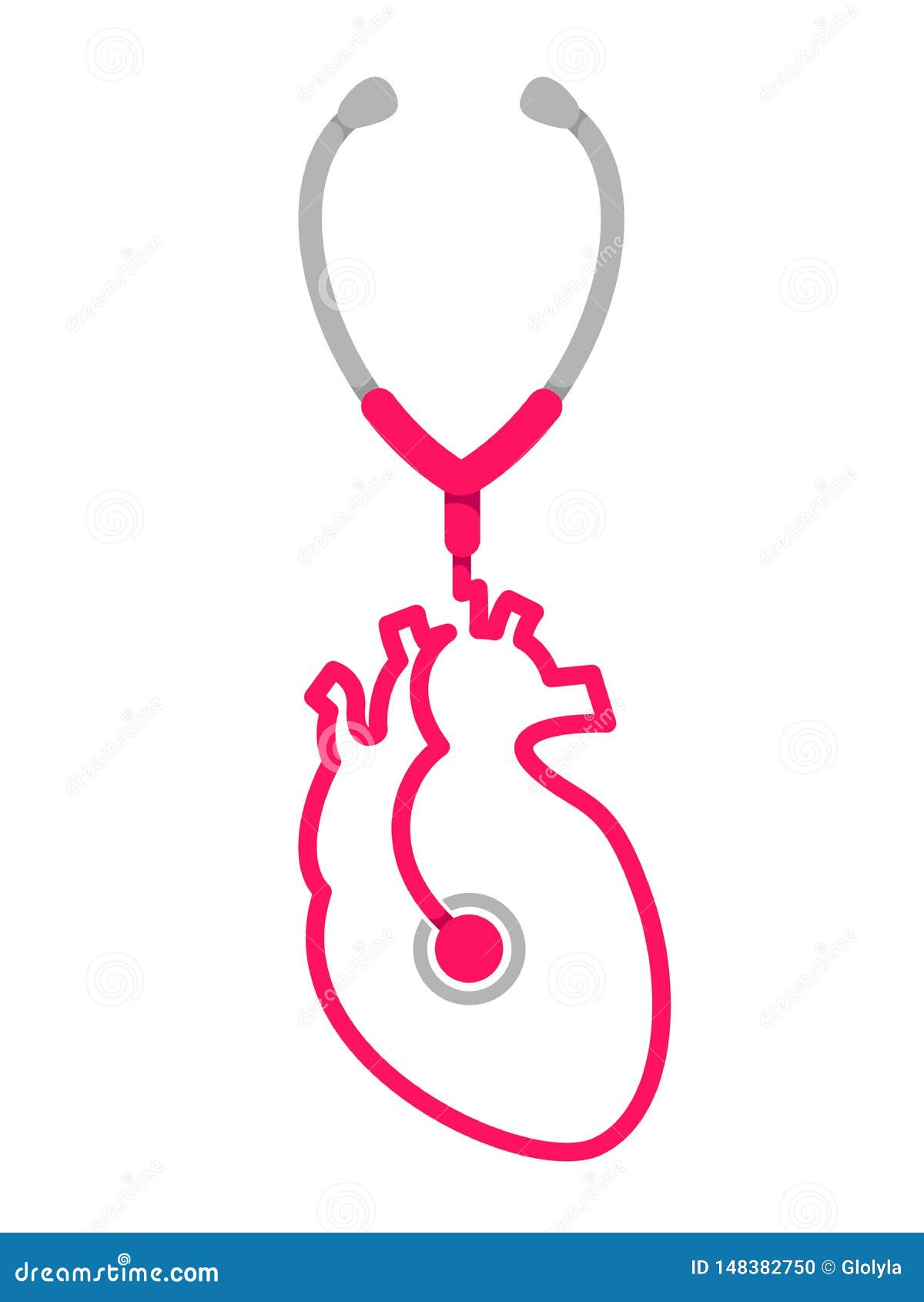 Download Stethoscope In Human Heart Shape. Stock Vector ...