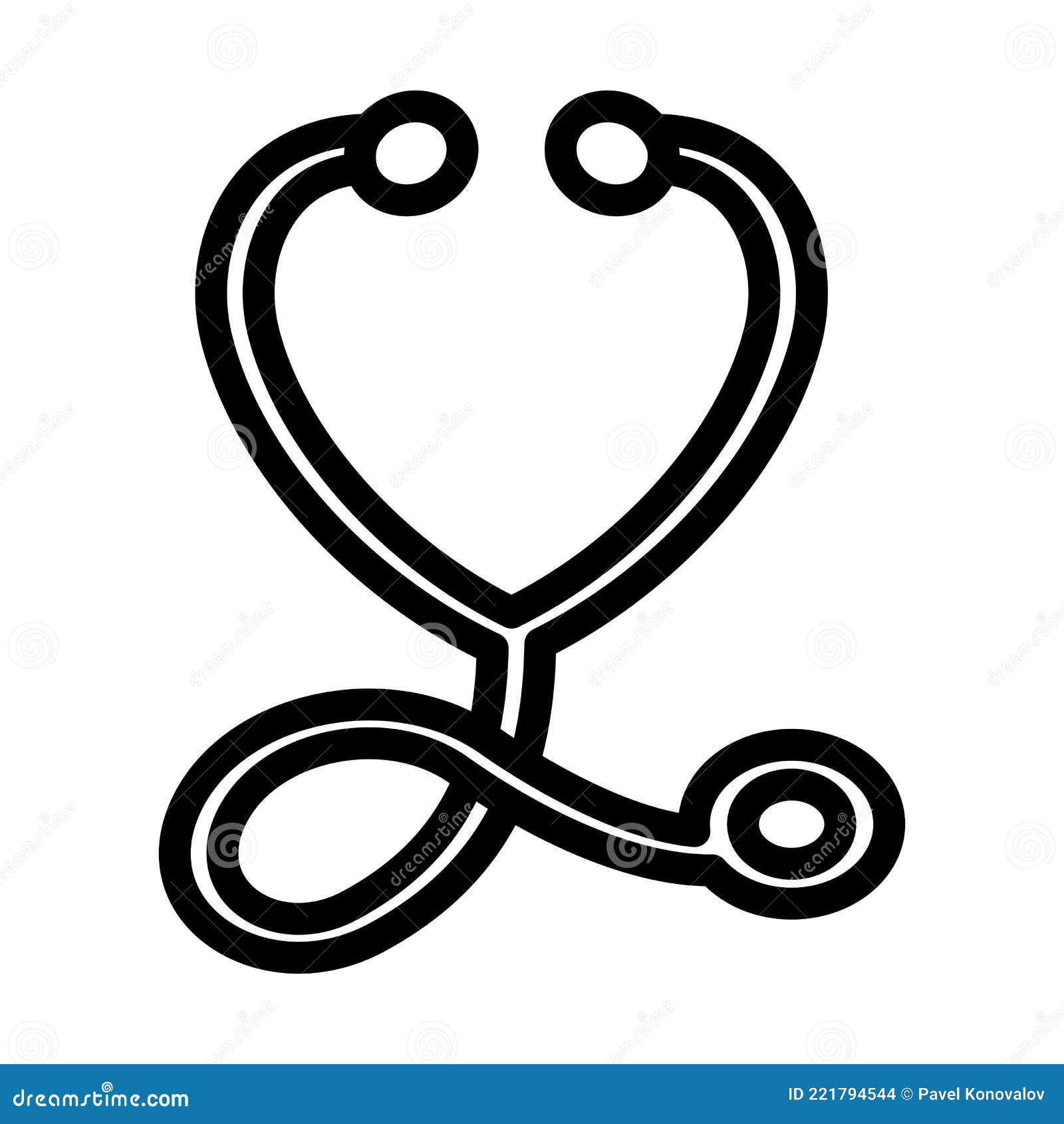Stethoscope Icon stock vector. Illustration of outline 221794544
