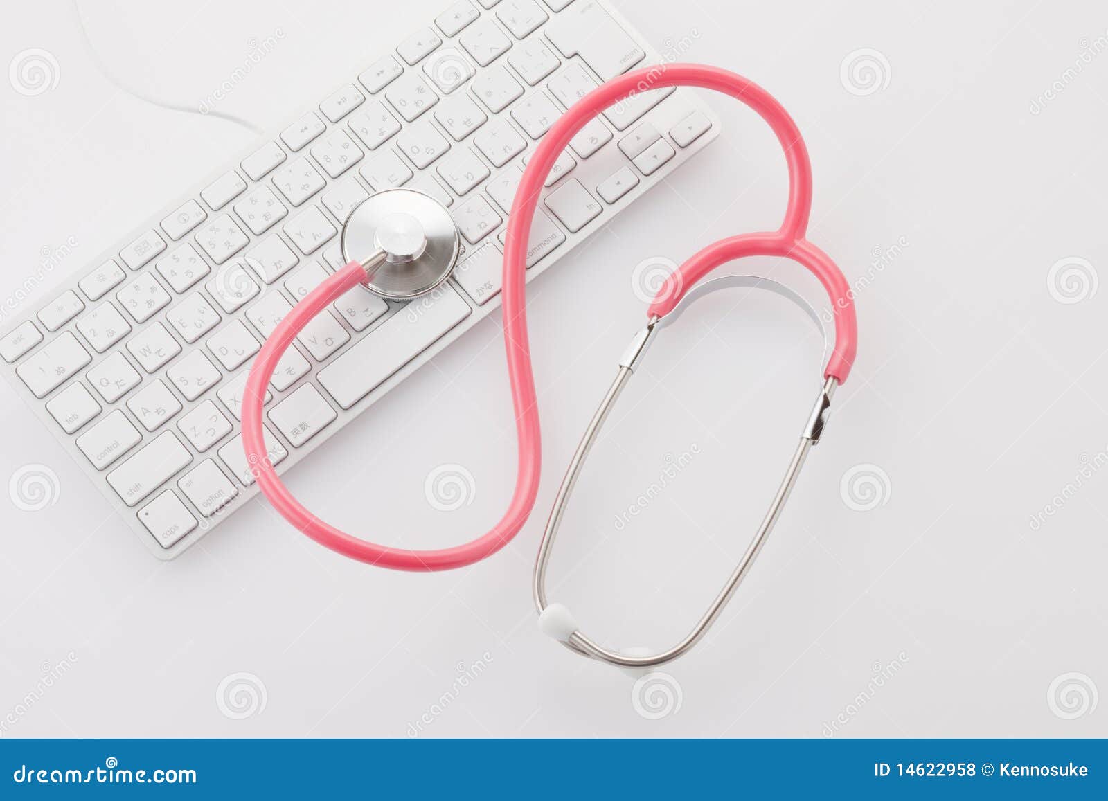 Stethoscope and keyboard stock photo. Image of care, note 14622958