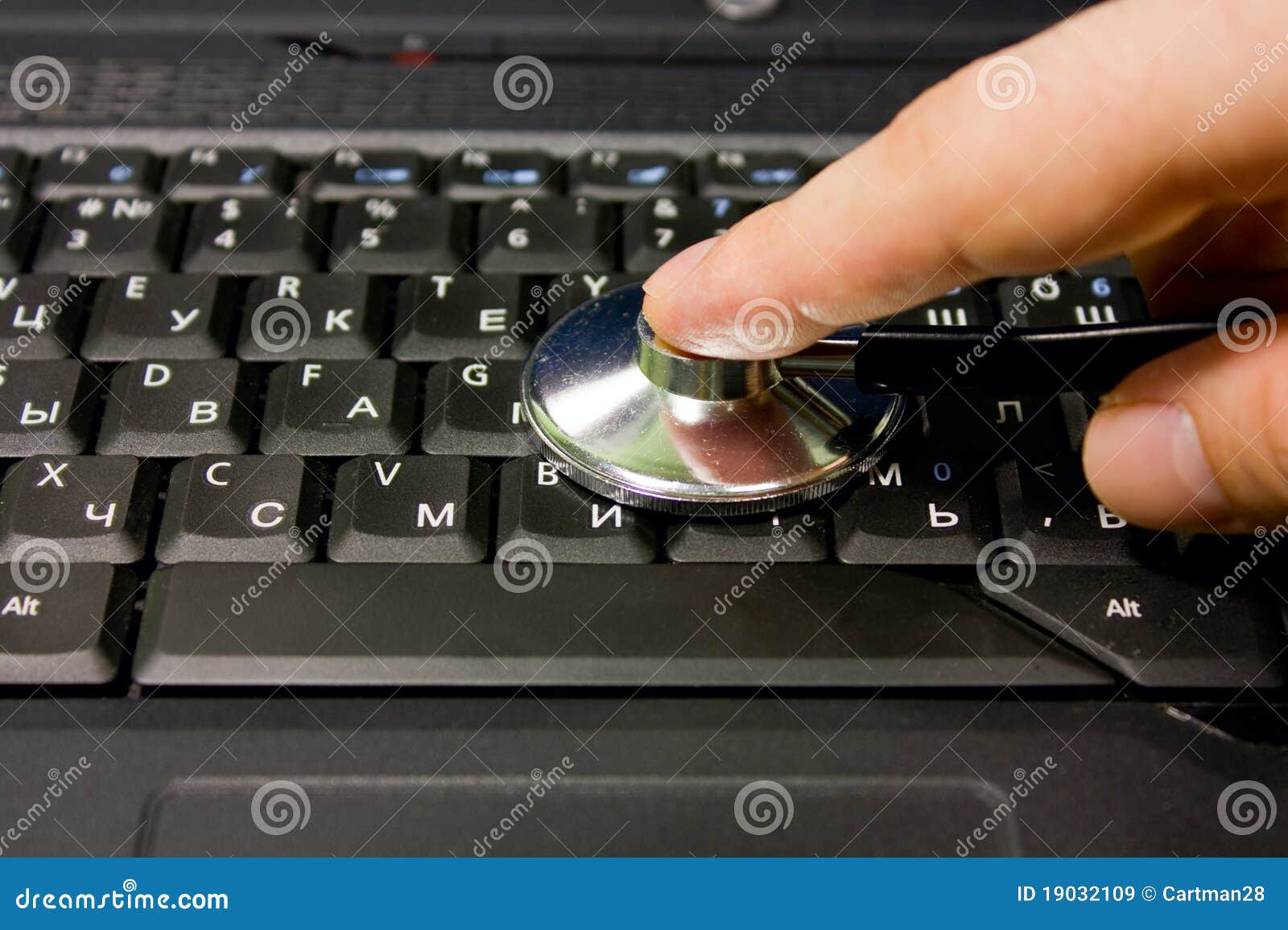 Stethoscope on keyboard stock image. Image of diagnosing 19032109
