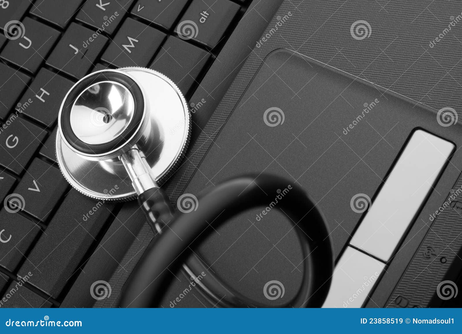 Stethoscope on keyboard stock image. Image of metaphor 23858519