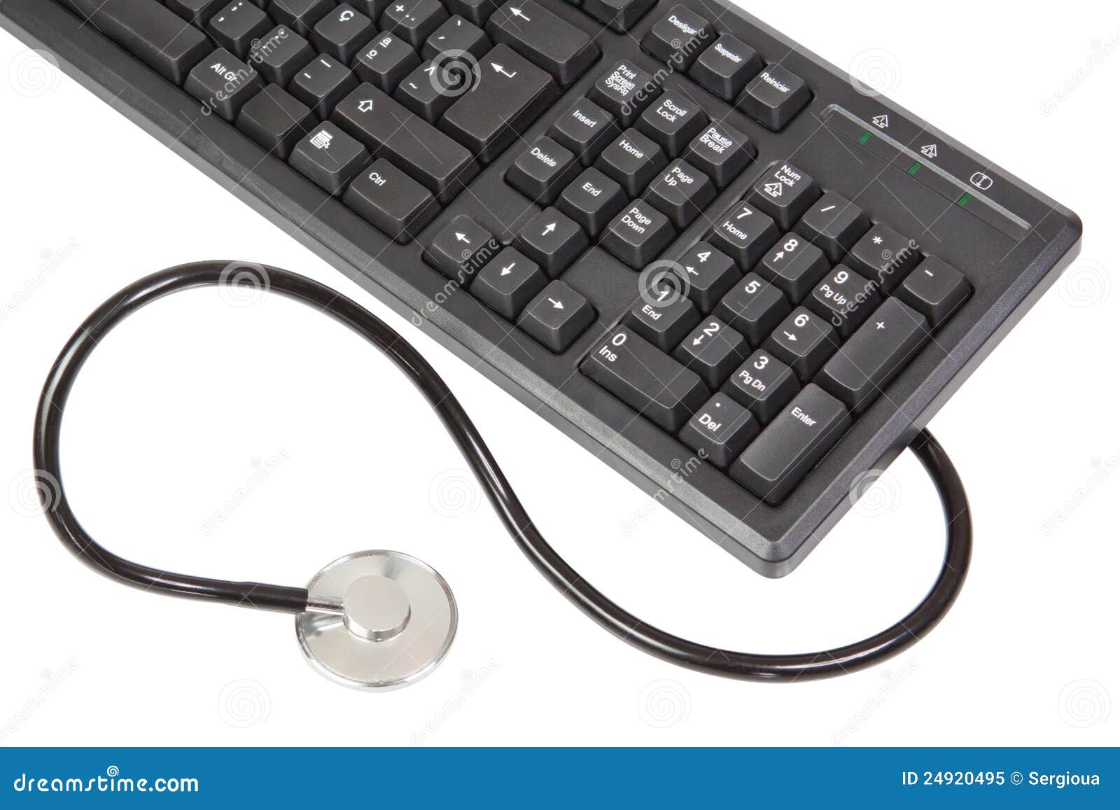 Stethoscope and keyboard stock image. Image of object 24920495