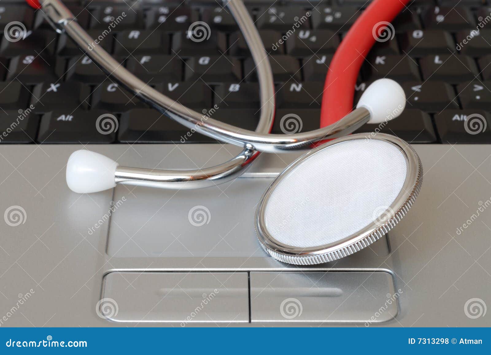 Stethoscope on Keyboard stock photo. Image of medical 7313298