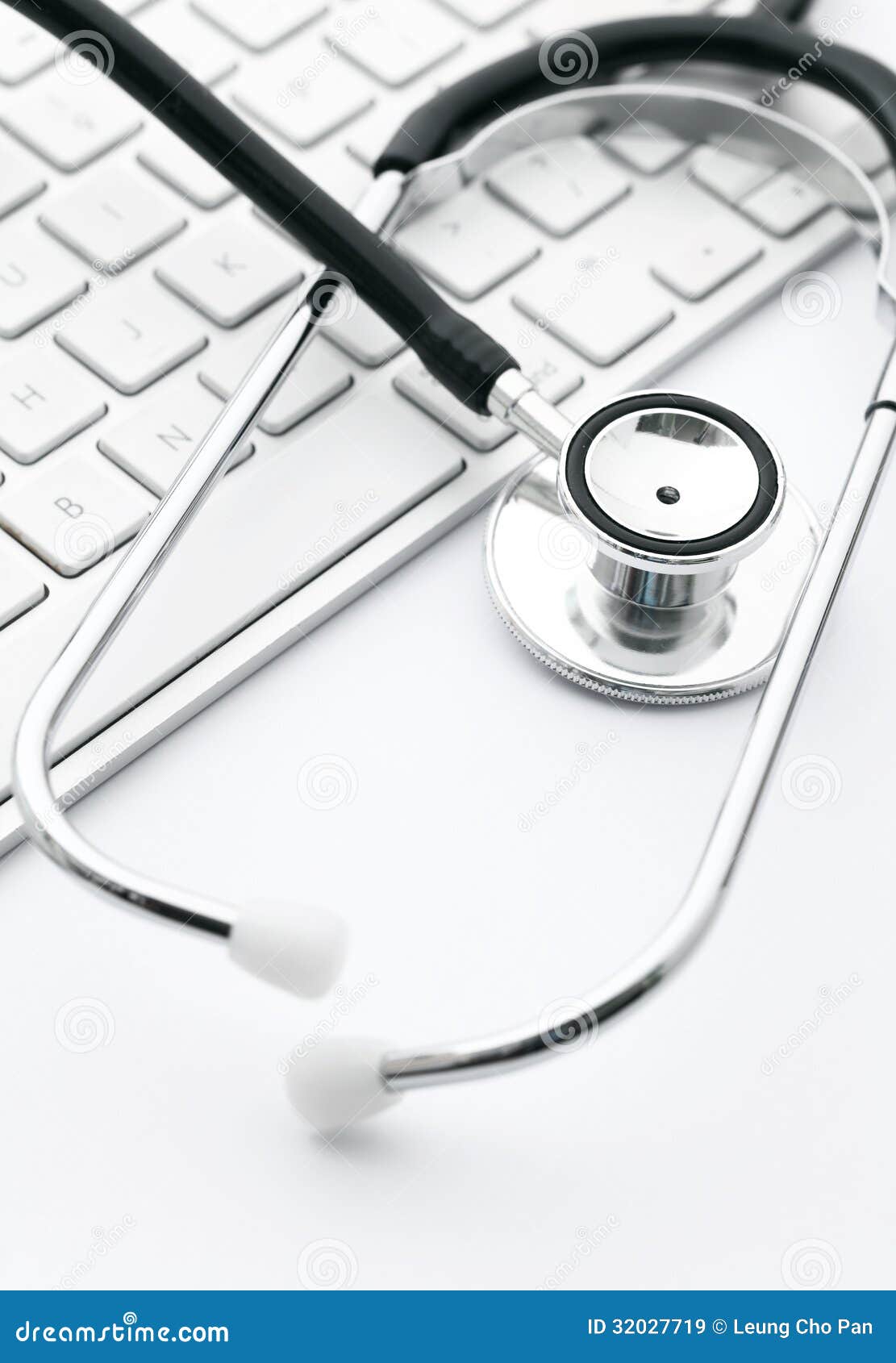 Stethoscope on the Keyboard Stock Image Image of instrument